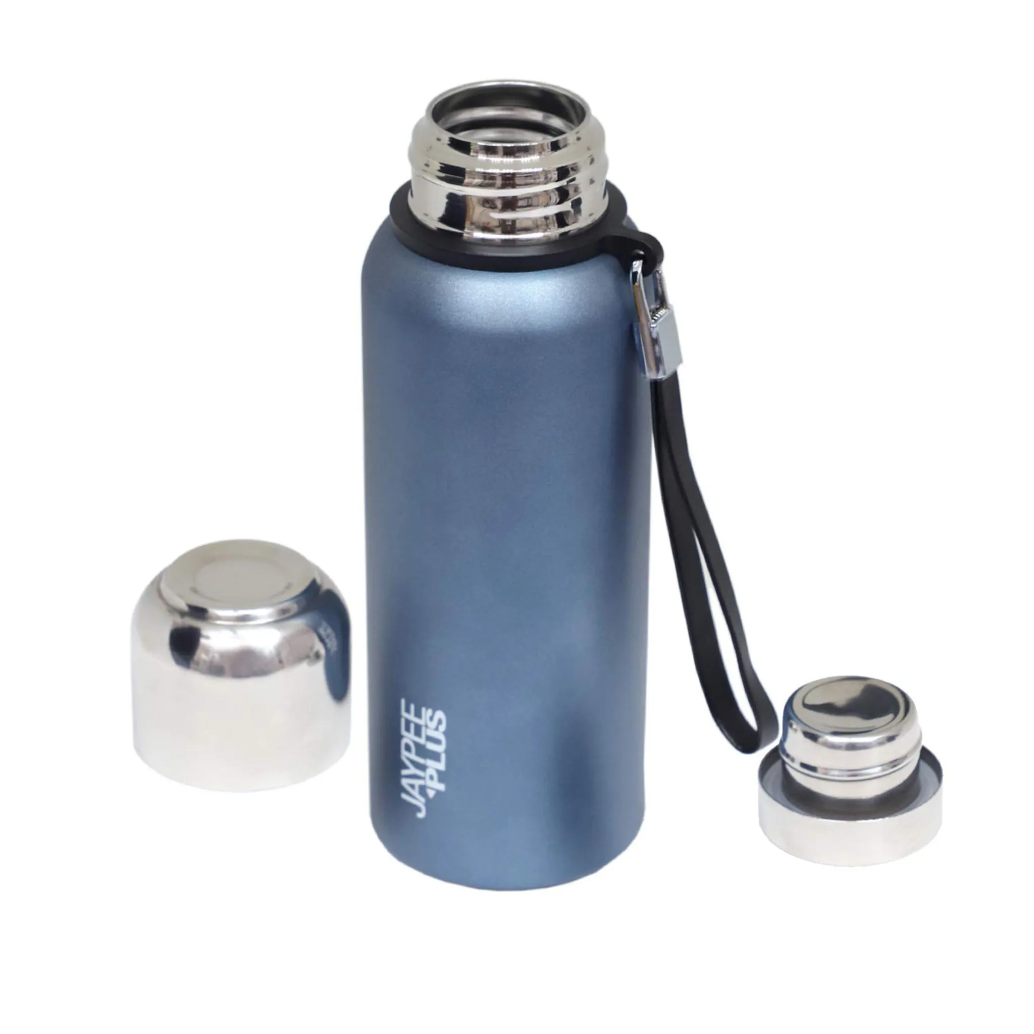 Jaypee Plus Quebec 700 Stainless Steel Water Bottle with Steel lid and Stopper, 700 ml, Blue