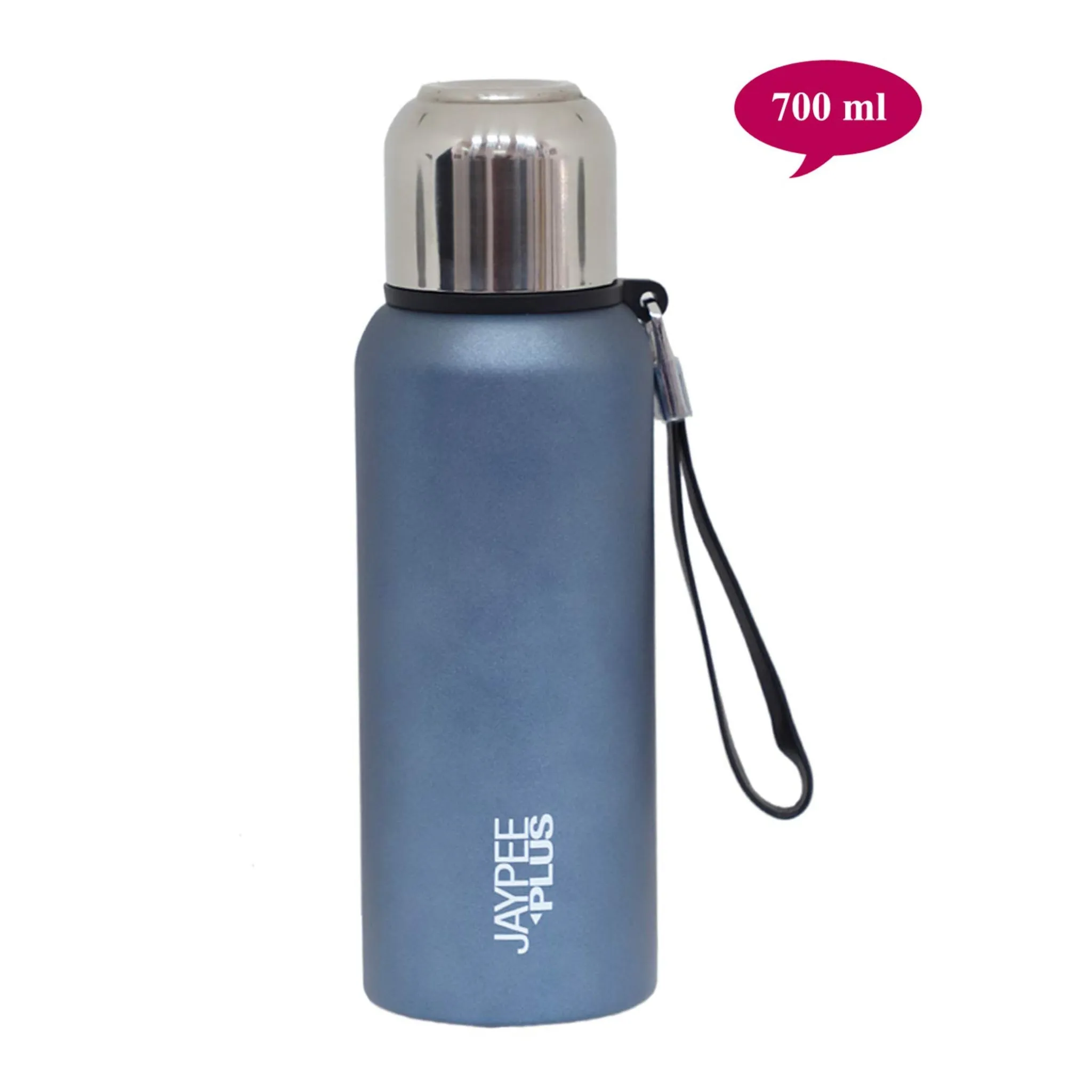Jaypee Plus Quebec 700 Stainless Steel Water Bottle with Steel lid and Stopper, 700 ml, Blue
