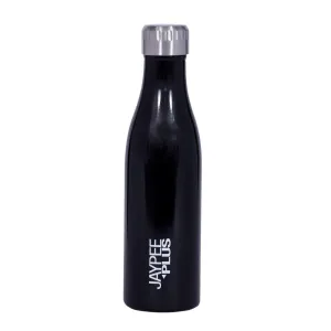 Jaypee Plus Sierra 1000 Stainless Steel Water Bottle, 1000 ml, Black