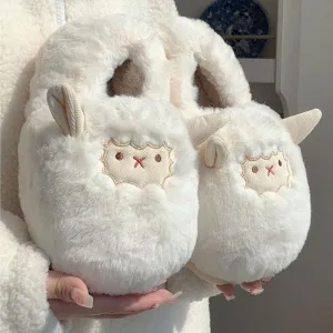 Kawaii Plush Sheep Cotton Shoes