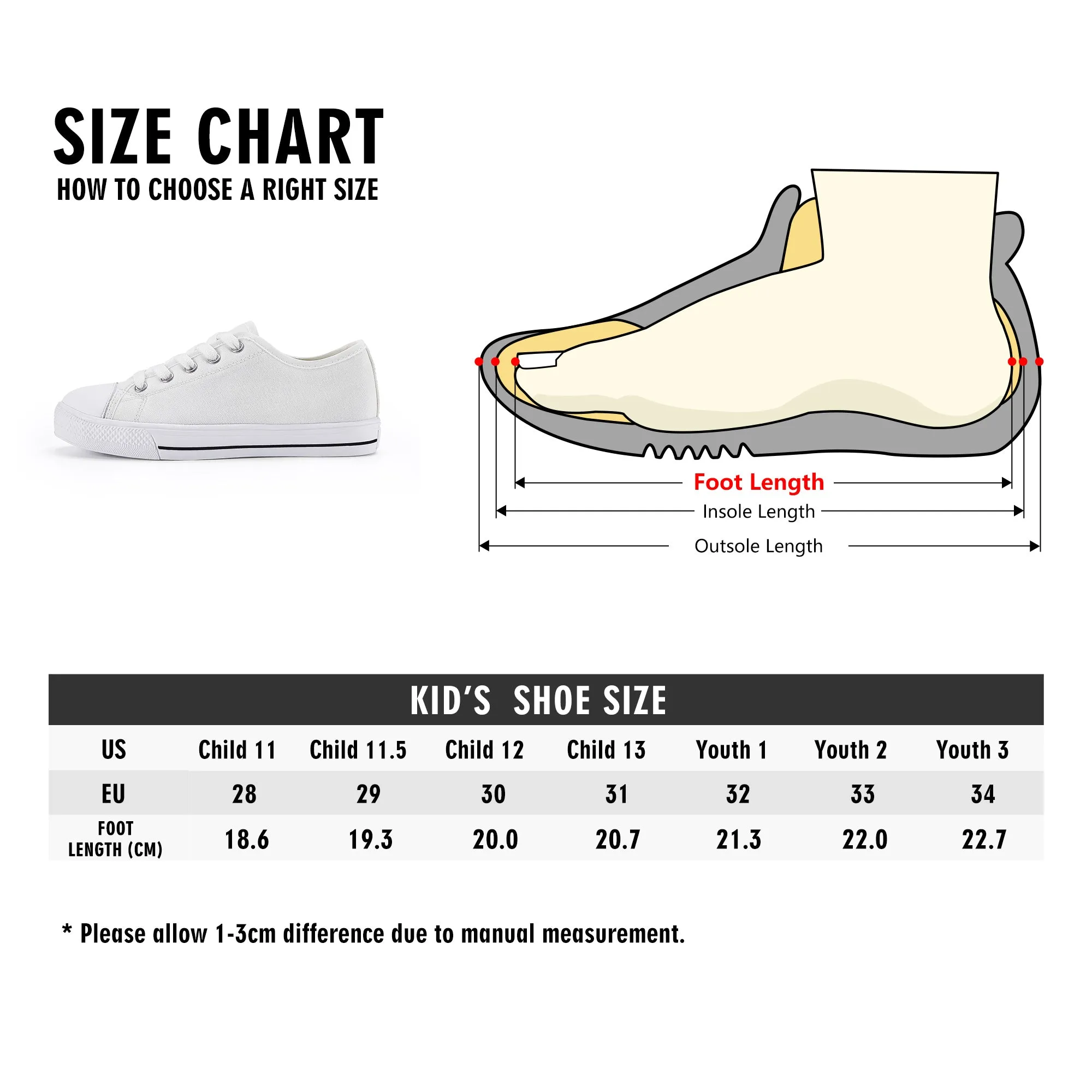 Kids Rubber Low Top Canvas Shoes