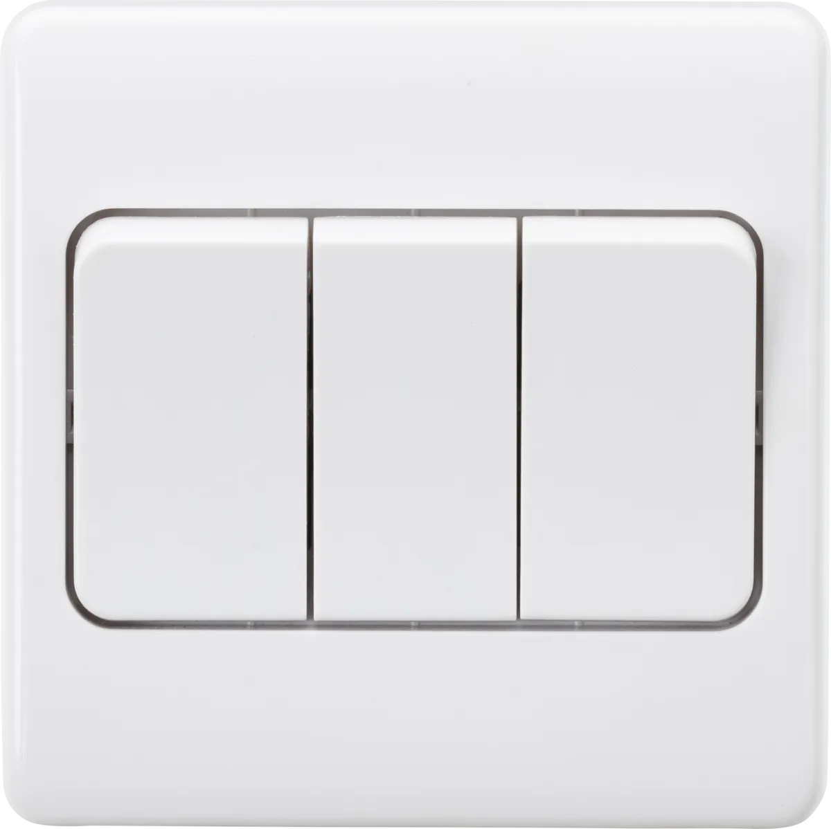 Knightsbridge CU4W White Curved Edge 10AX 3G 2-Way Wide Rocker Switch