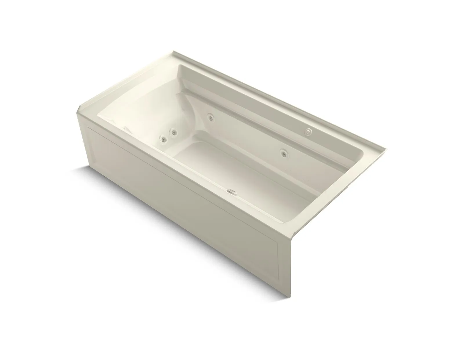 KOHLER K-1124-XGHRA Archer 72" x 36" alcove Heated BubbleMassage air bath and whirlpool, right drain
