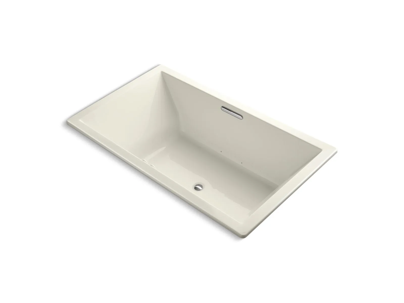 KOHLER K-1174-GHW Underscore 72" x 42" drop-in Heated BubbleMassage air bath with Bask heated surface