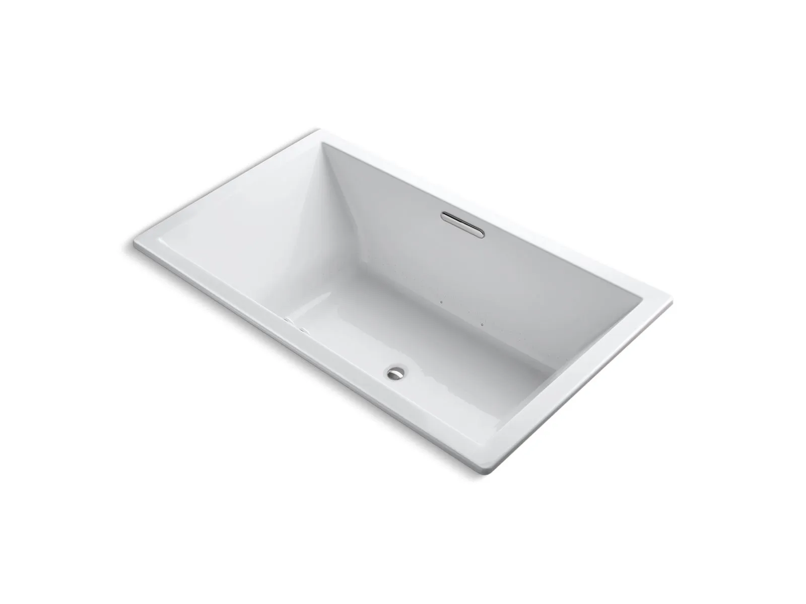 KOHLER K-1174-GHW Underscore 72" x 42" drop-in Heated BubbleMassage air bath with Bask heated surface