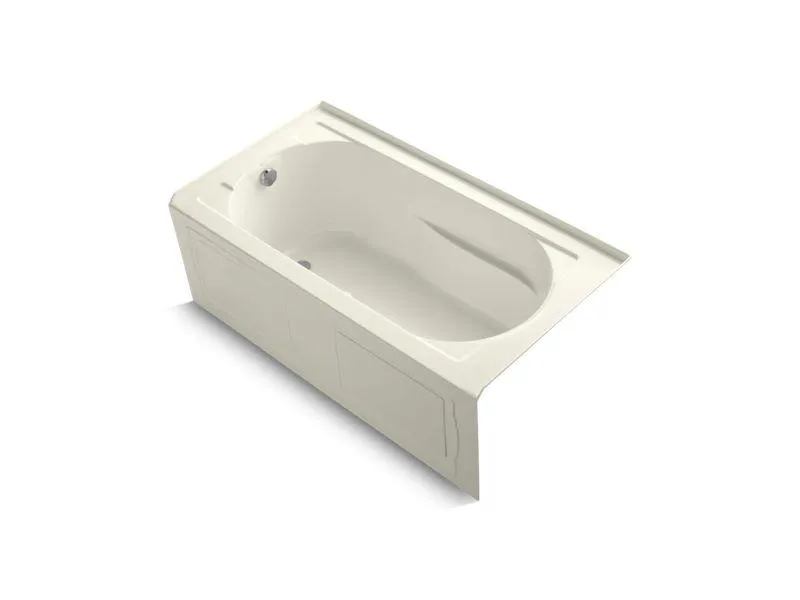 KOHLER K-1357-GHLAW Devonshire 60" x 32" Heated BubbleMassage air bath with Bask, alcove, left drain