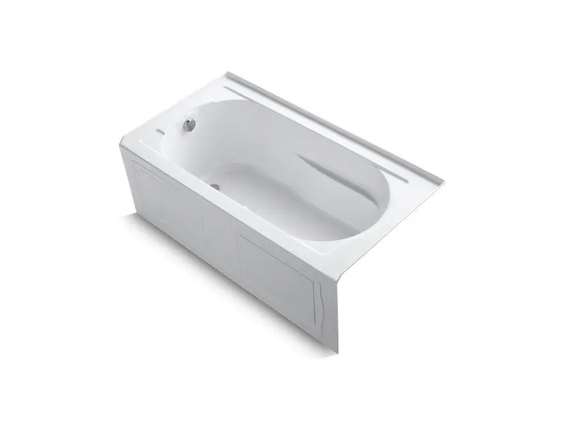 KOHLER K-1357-GHLAW Devonshire 60" x 32" Heated BubbleMassage air bath with Bask, alcove, left drain