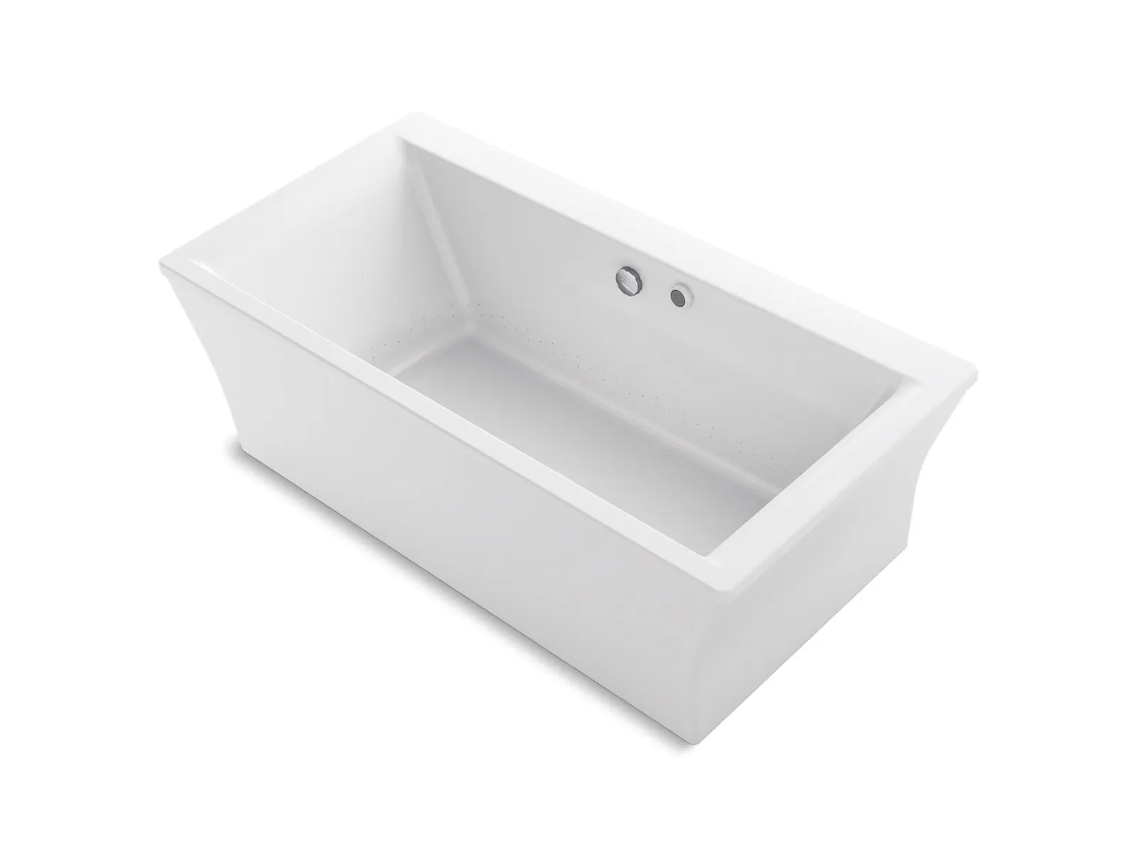 KOHLER K-1959-GHW Stargaze 72" x 36" freestanding Heated BubbleMassage air bath with Bask heated surface and fluted shroud