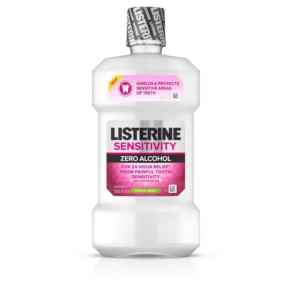 Listerine Sensitivity Zero Alcohol Mouthrinse, Fresh Mint