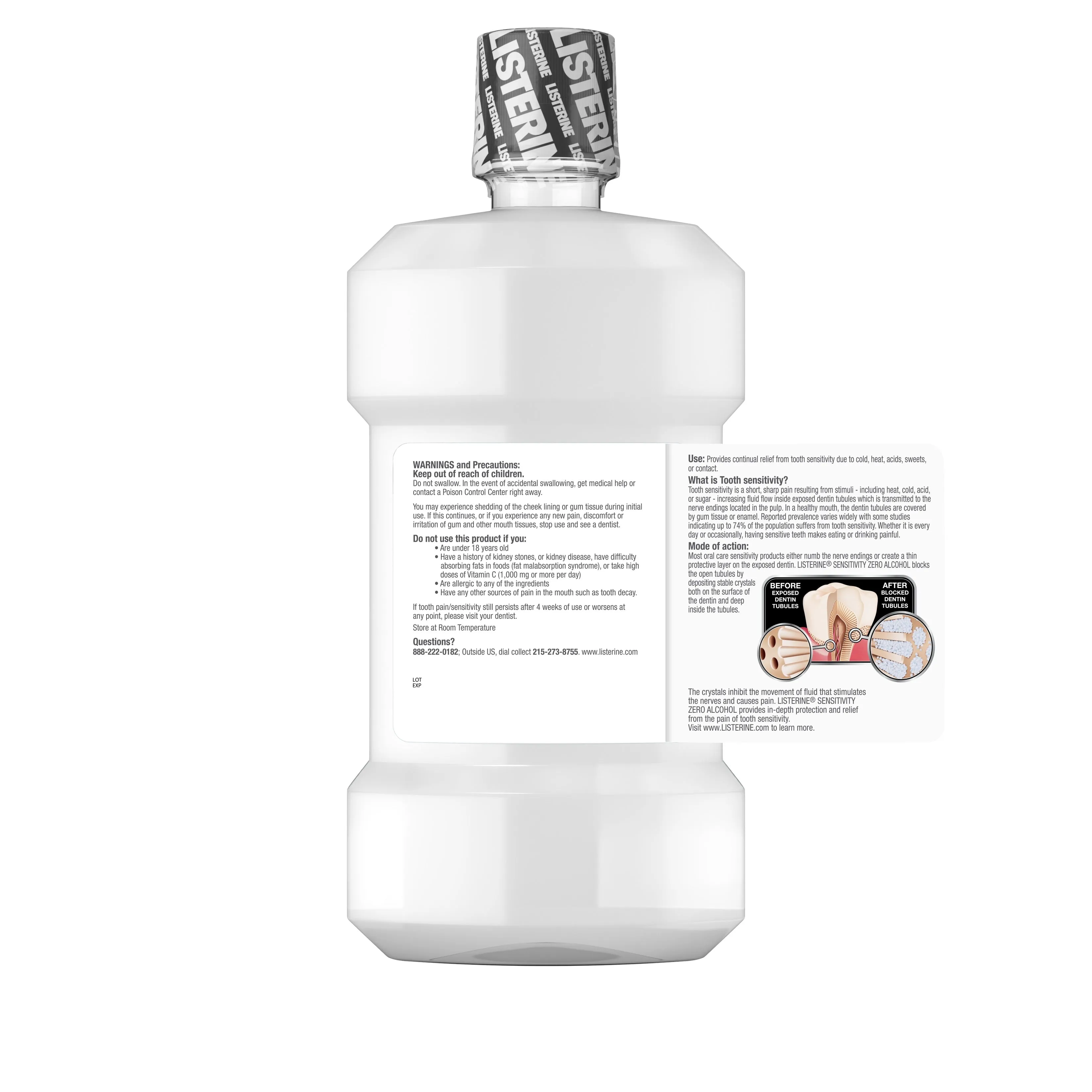 Listerine Sensitivity Zero Alcohol Mouthrinse, Fresh Mint