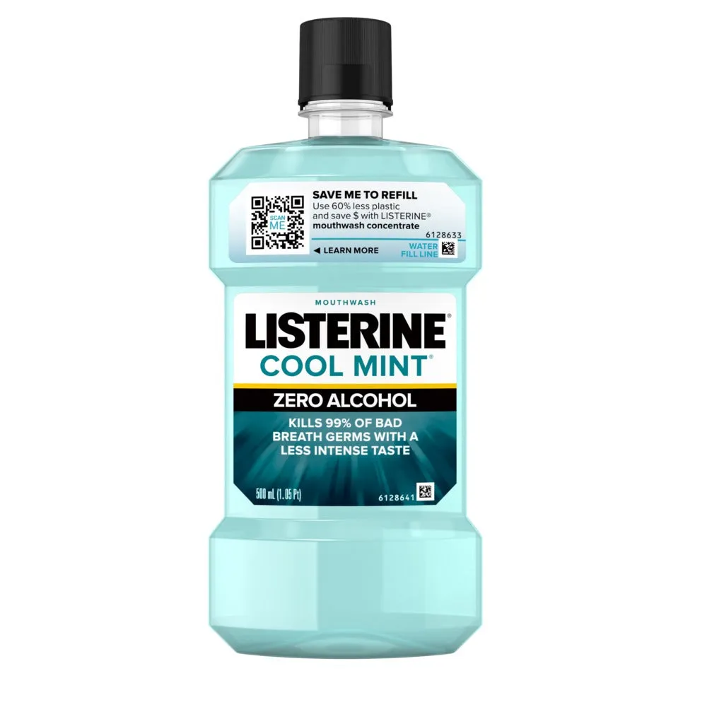 Listerine Zero Alcohol Cool Mint Mouthwash, 1 L