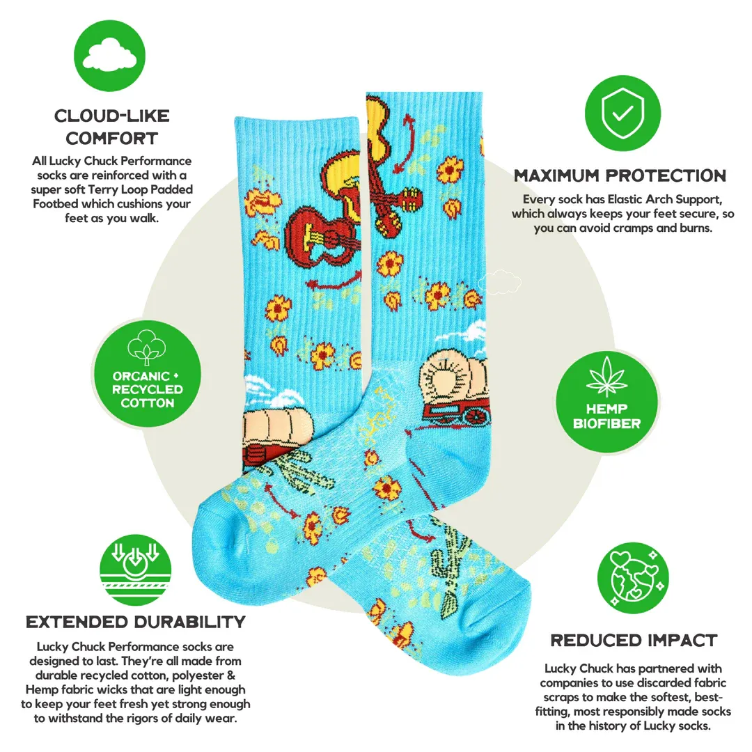 Lucky Chuck Socks - Take the Risk Turquoise