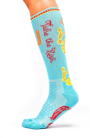 Lucky Chuck Socks - Take the Risk Turquoise