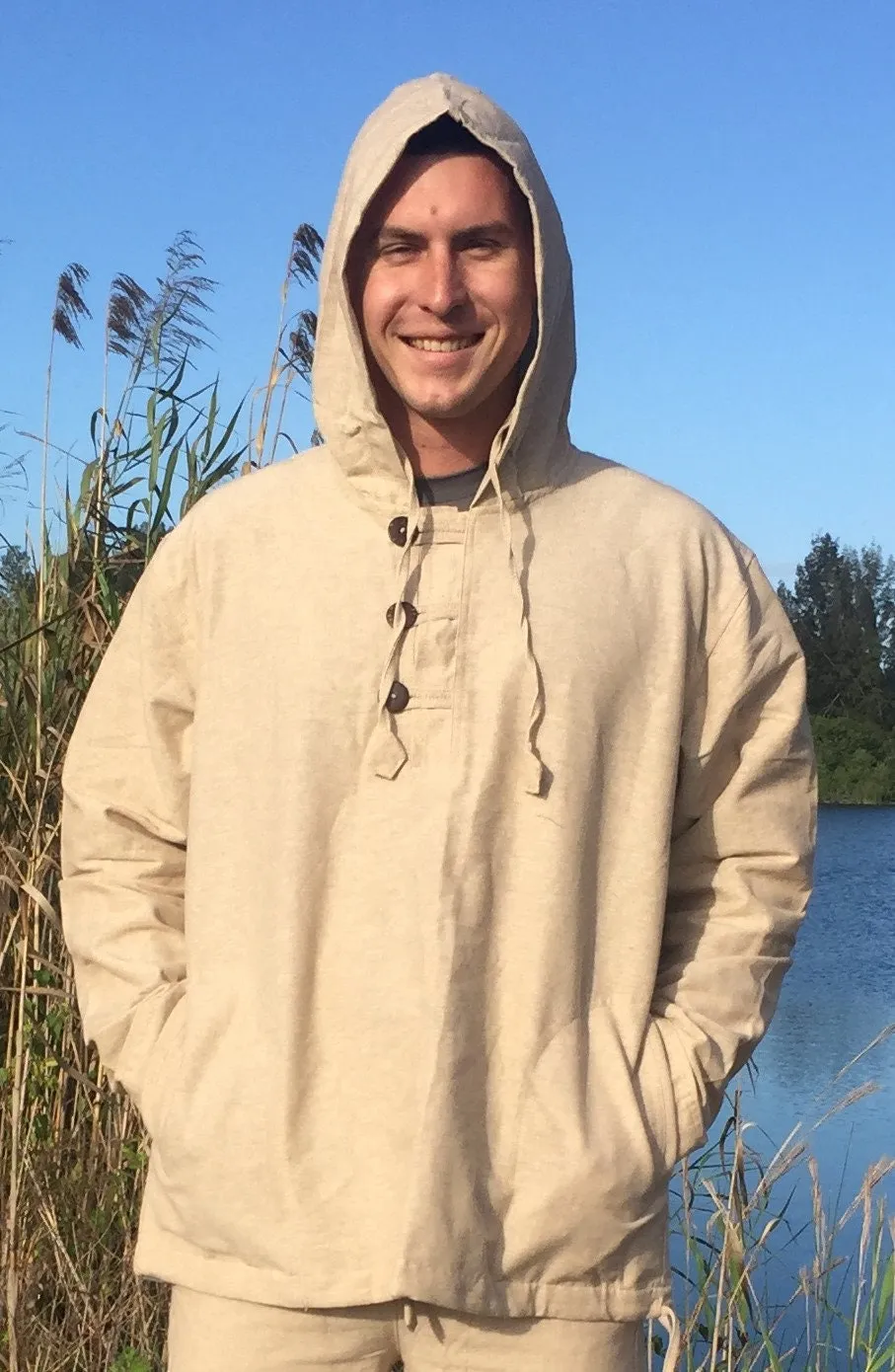 Men's Hemp Pullover Hoodie, 100% Hemp