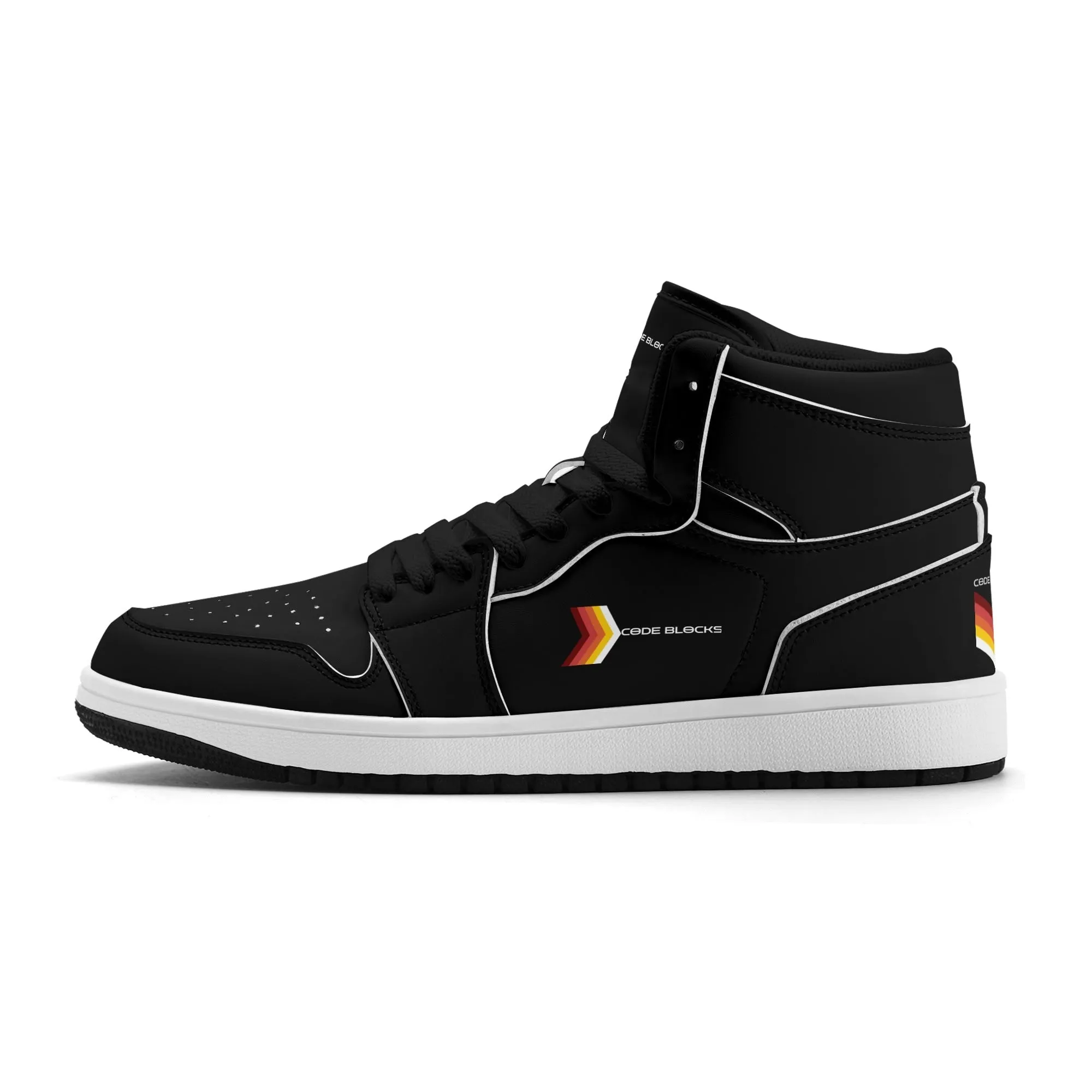 Mens Premium High Top Leather Sneakers