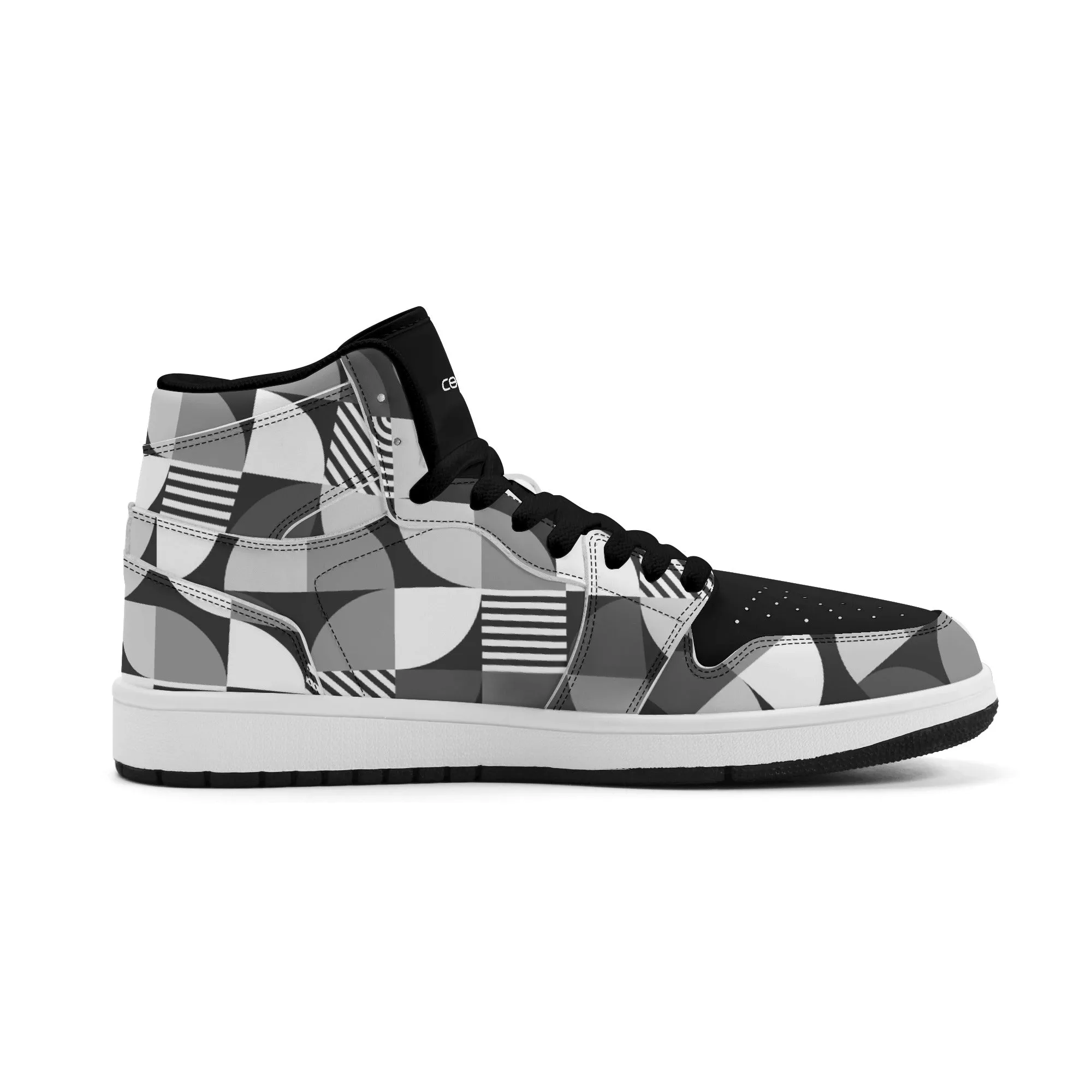 Mens Premium High Top Leather Sneakers