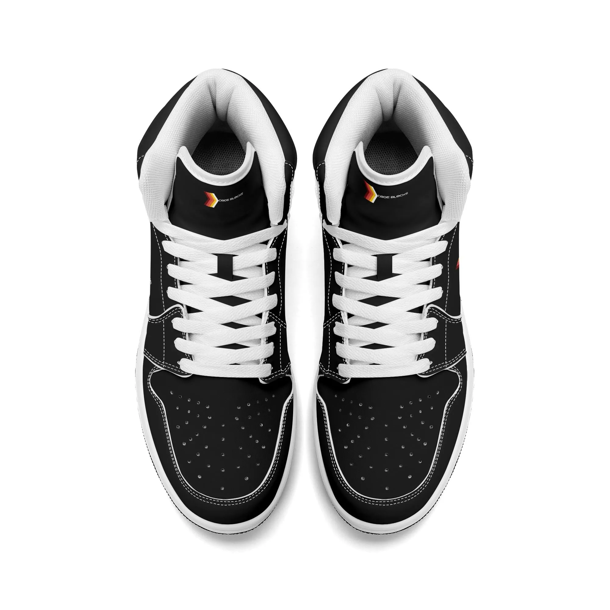 Mens Premium High Top Leather Sneakers