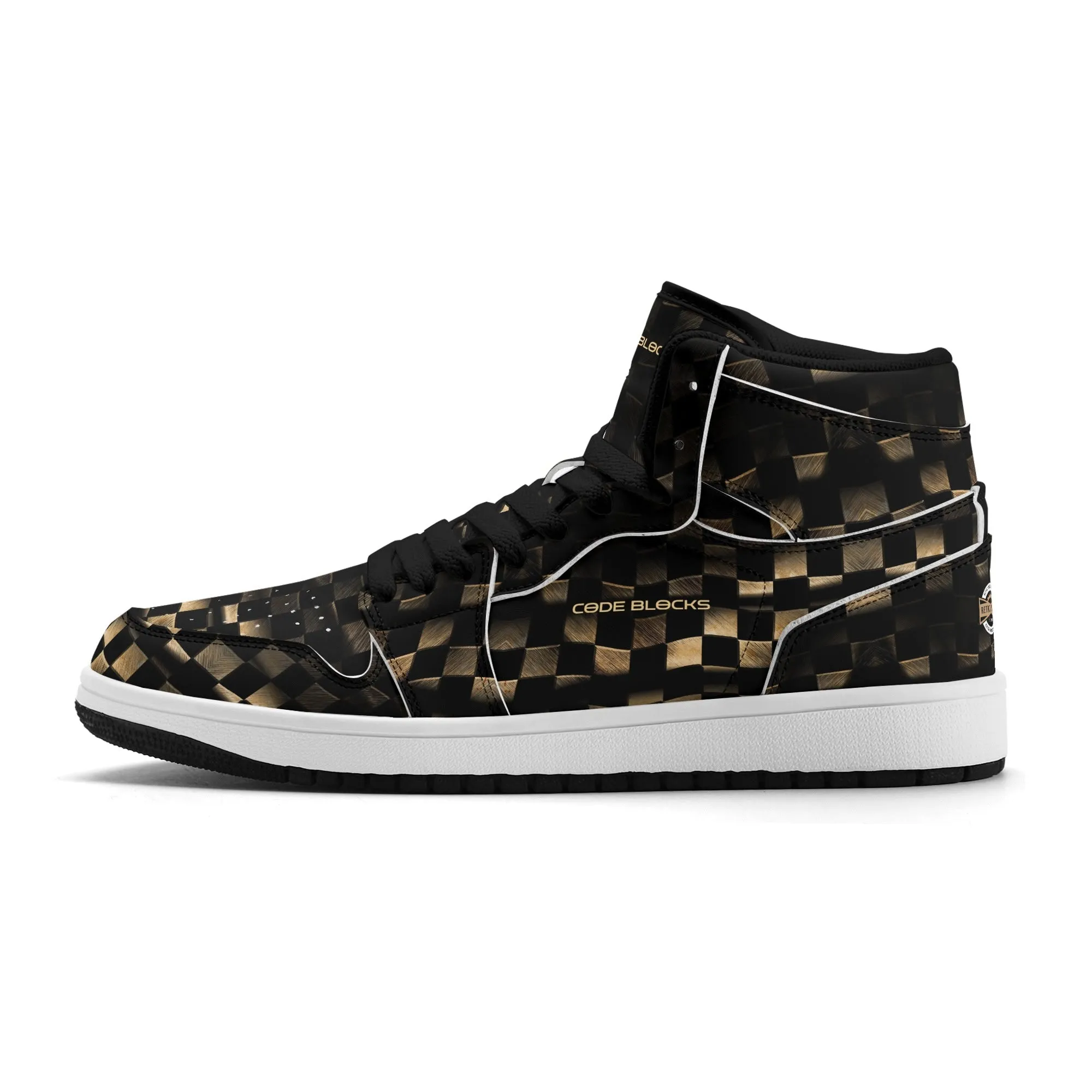 Mens Premium High Top Leather Sneakers