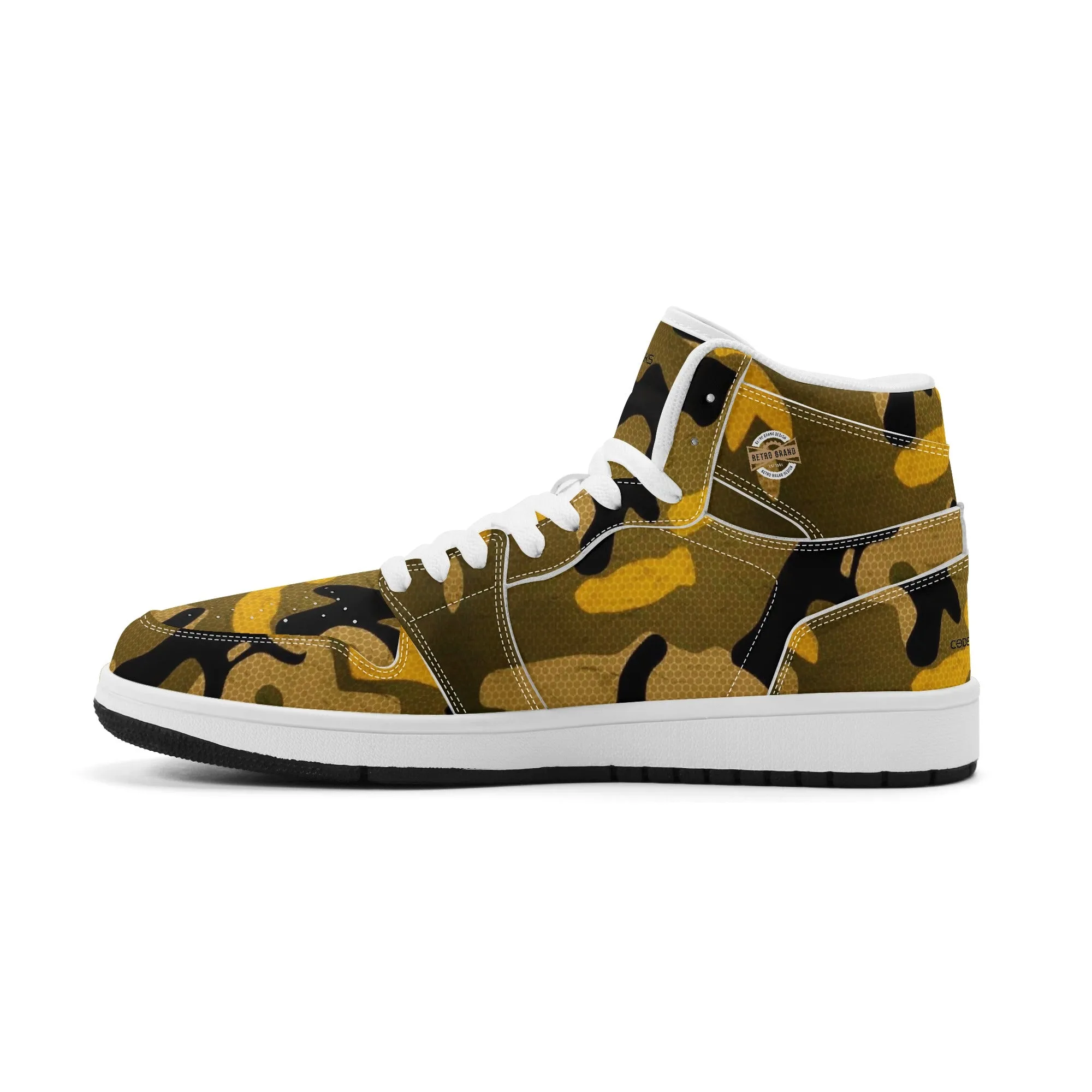 Mens Premium High Top Leather Sneakers