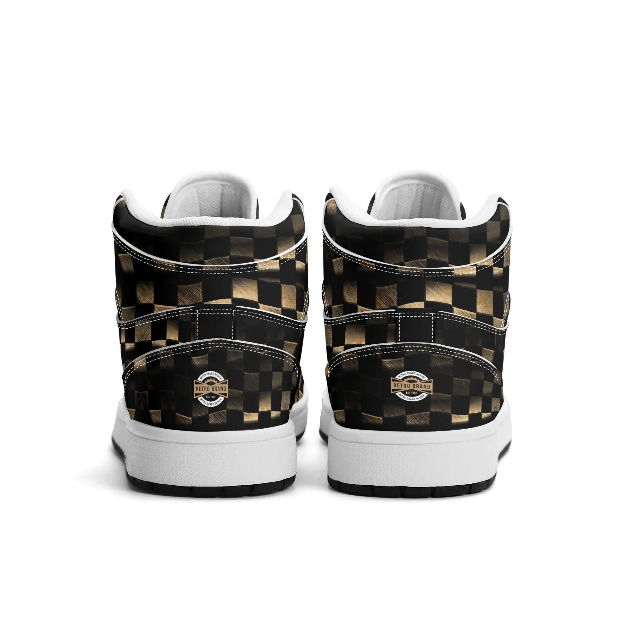 Mens Premium High Top Leather Sneakers