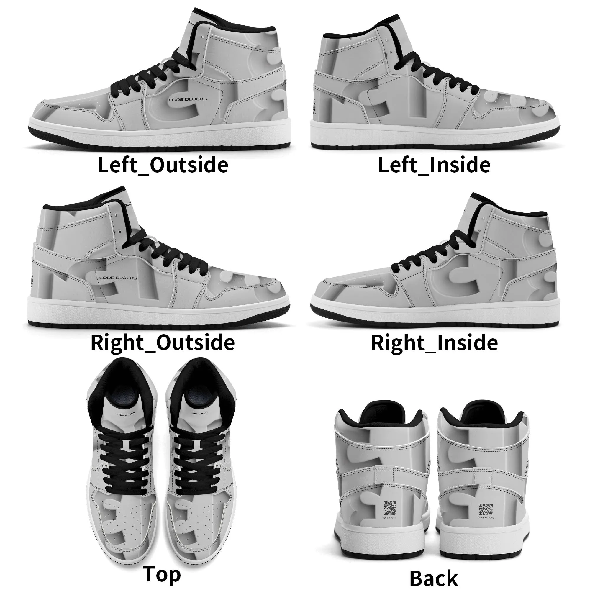 Mens Premium High Top Leather Sneakers