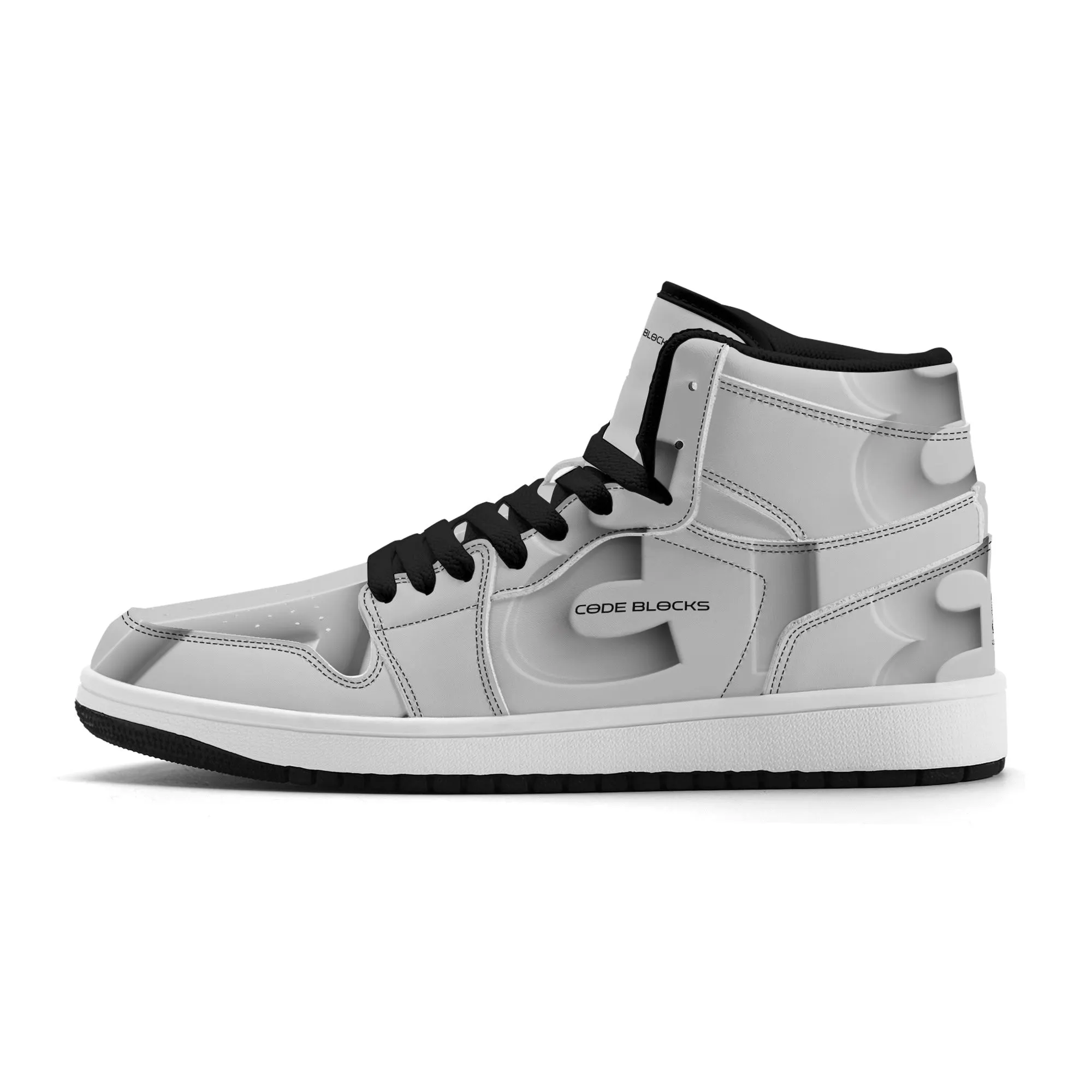 Mens Premium High Top Leather Sneakers