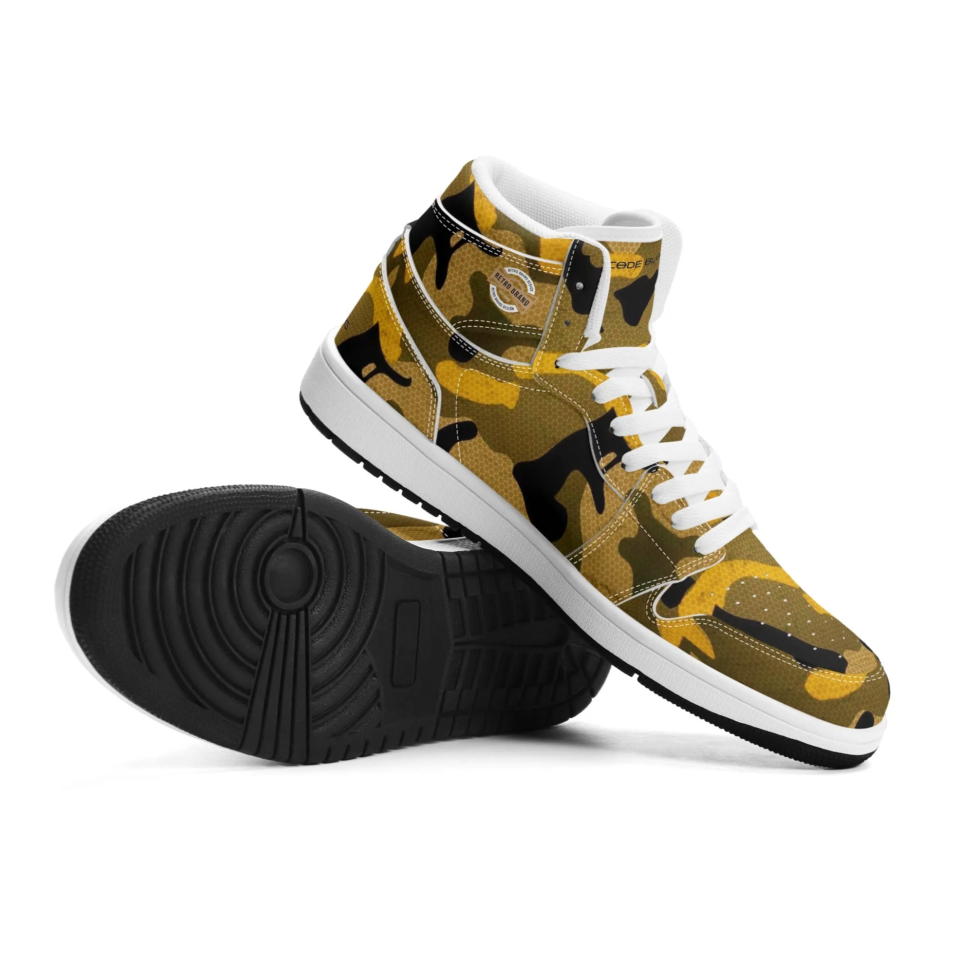Mens Premium High Top Leather Sneakers