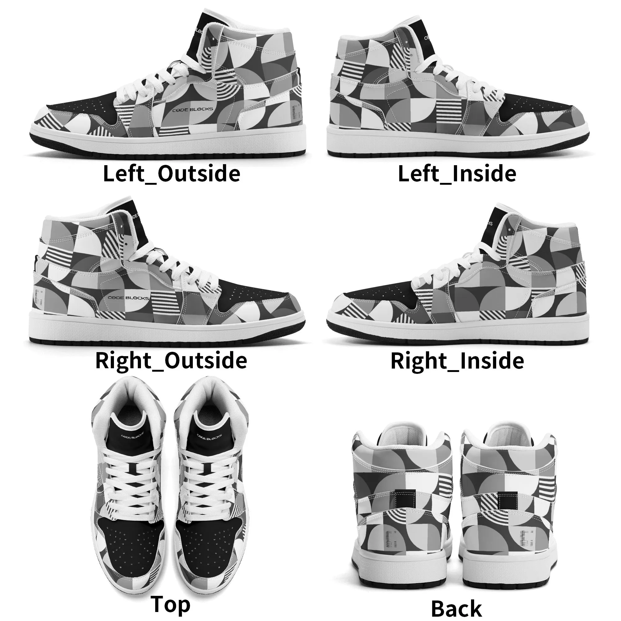 Mens Premium High Top Leather Sneakers
