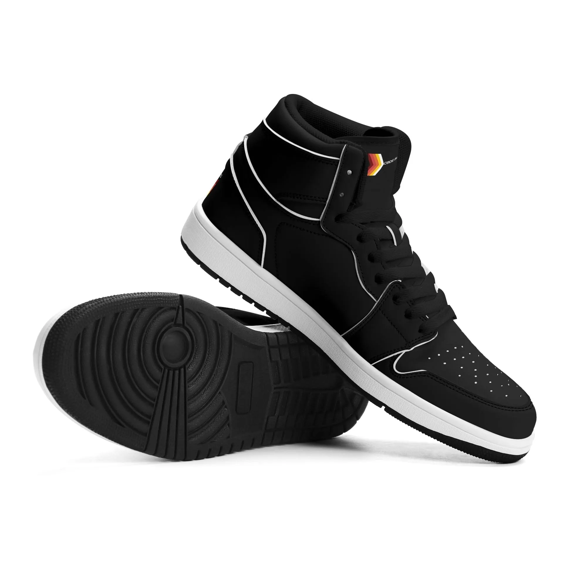 Mens Premium High Top Leather Sneakers