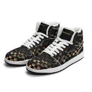 Mens Premium High Top Leather Sneakers