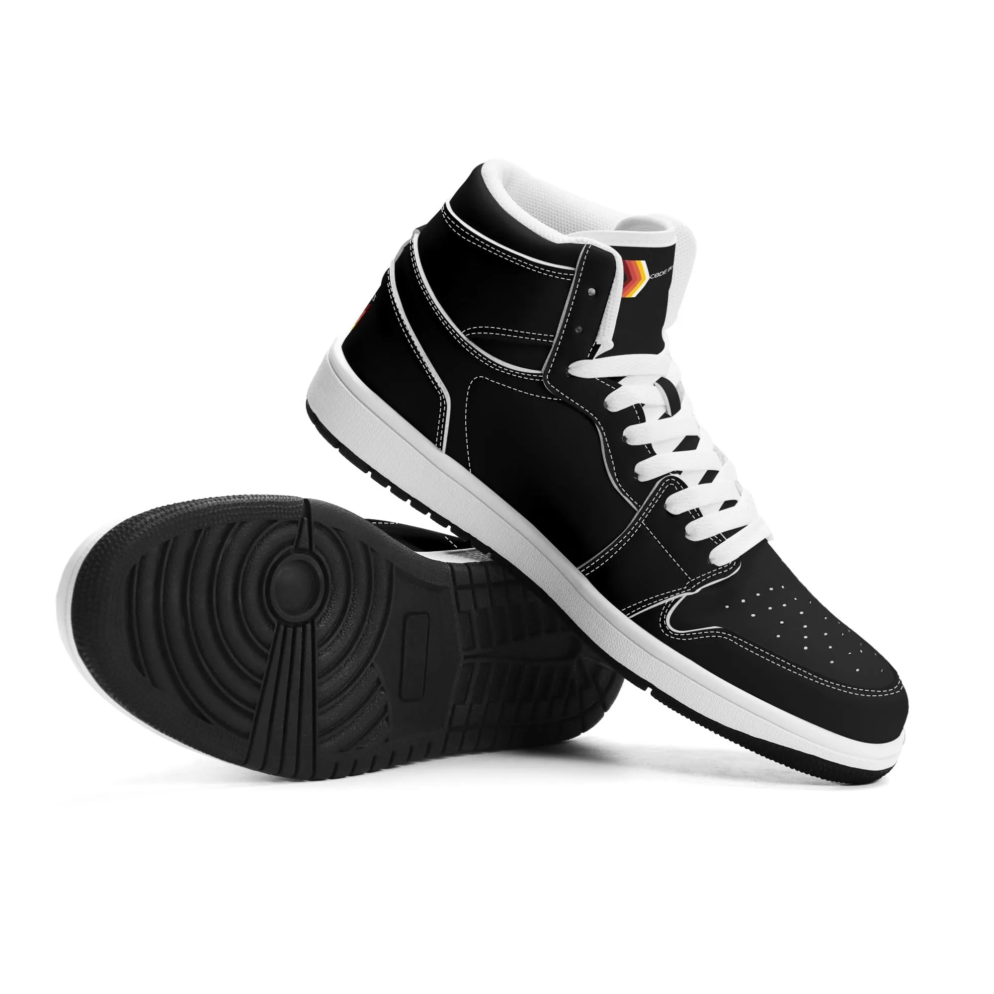 Mens Premium High Top Leather Sneakers