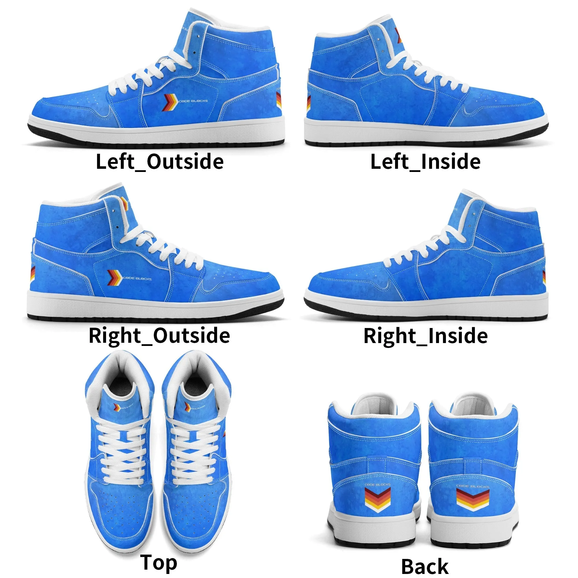 Mens Premium High Top Leather Sneakers