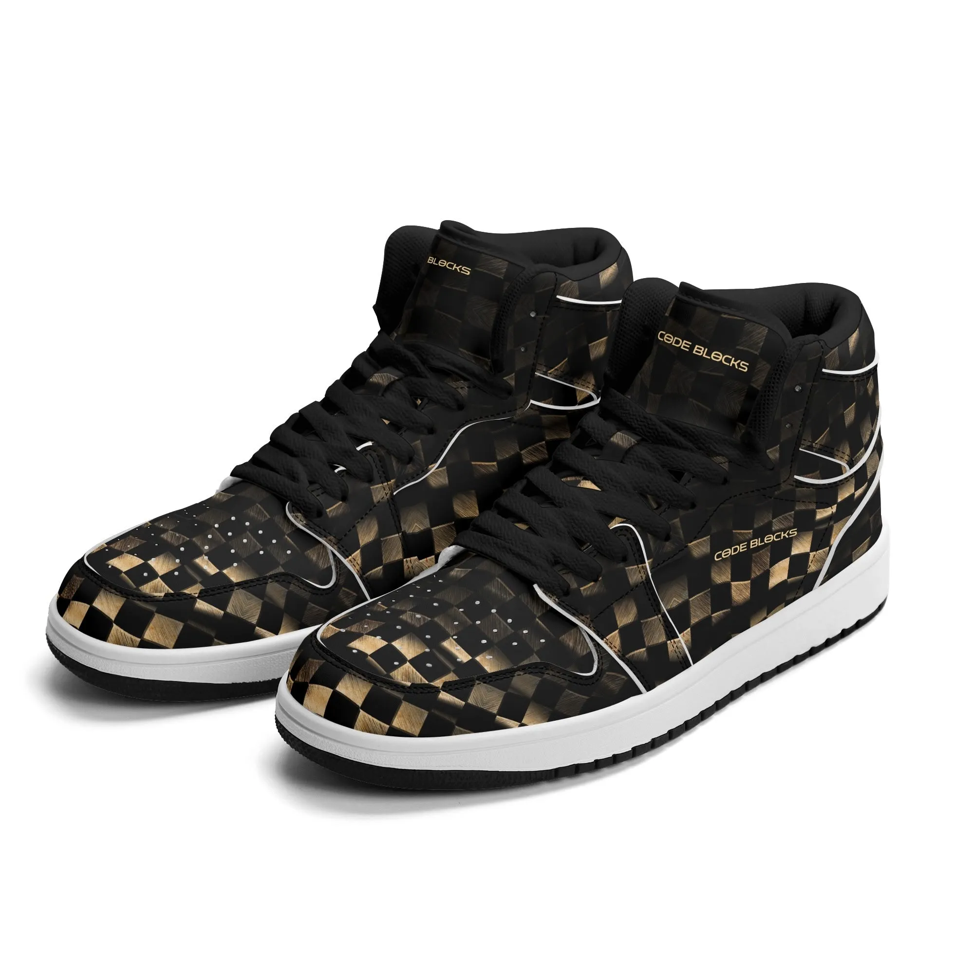 Mens Premium High Top Leather Sneakers