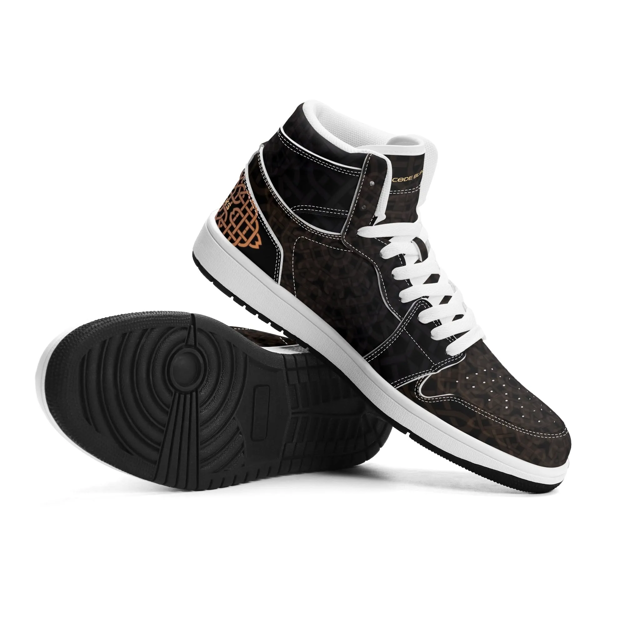 Mens Premium High Top Leather Sneakers