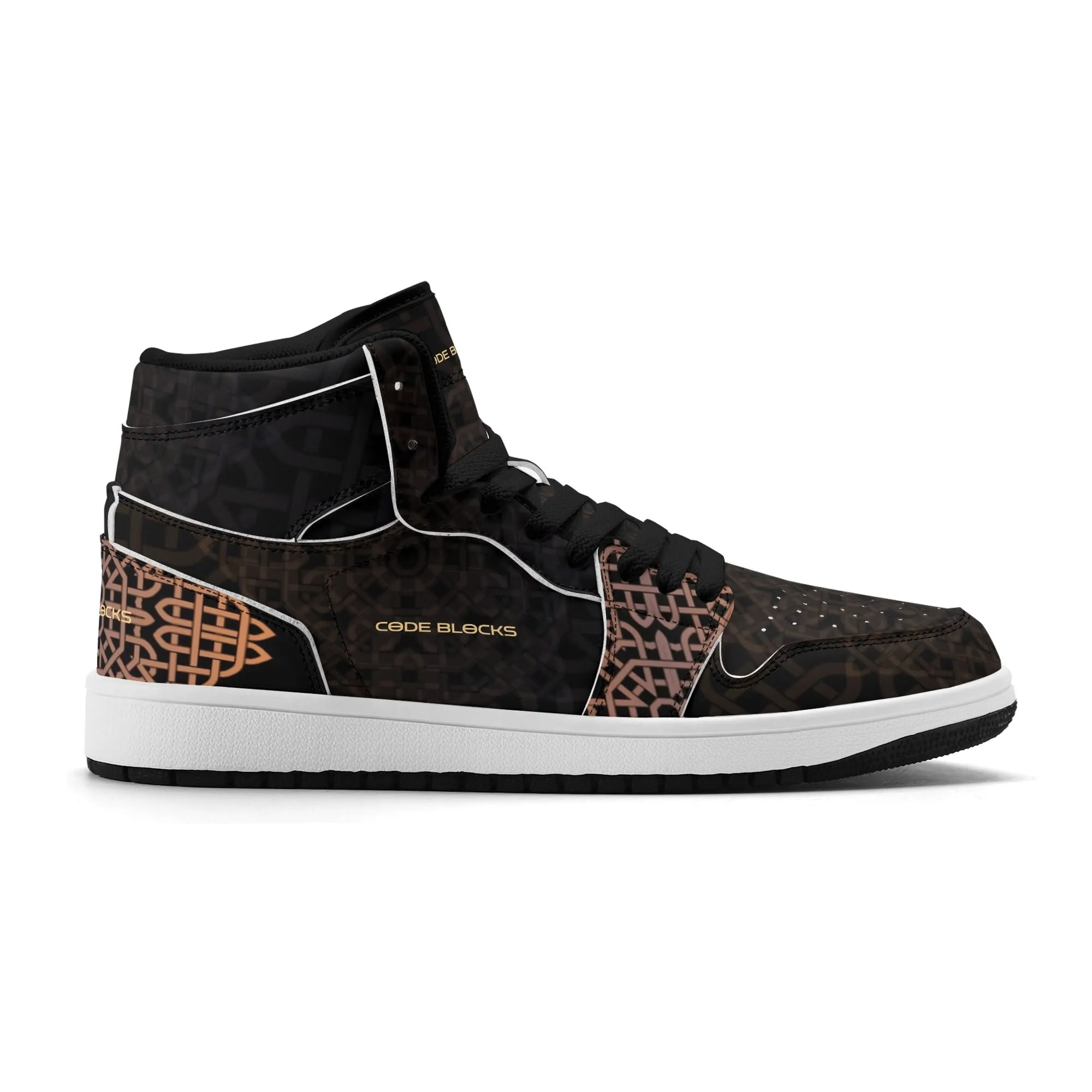 Mens Premium High Top Leather Sneakers