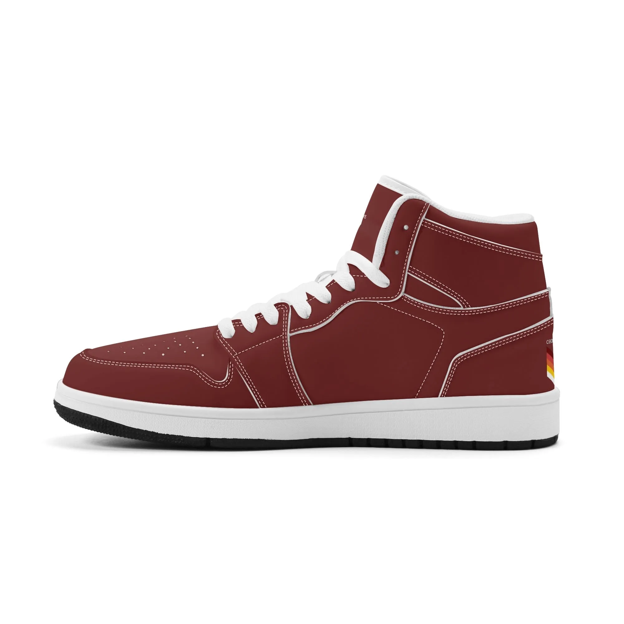 Mens Premium High Top Leather Sneakers