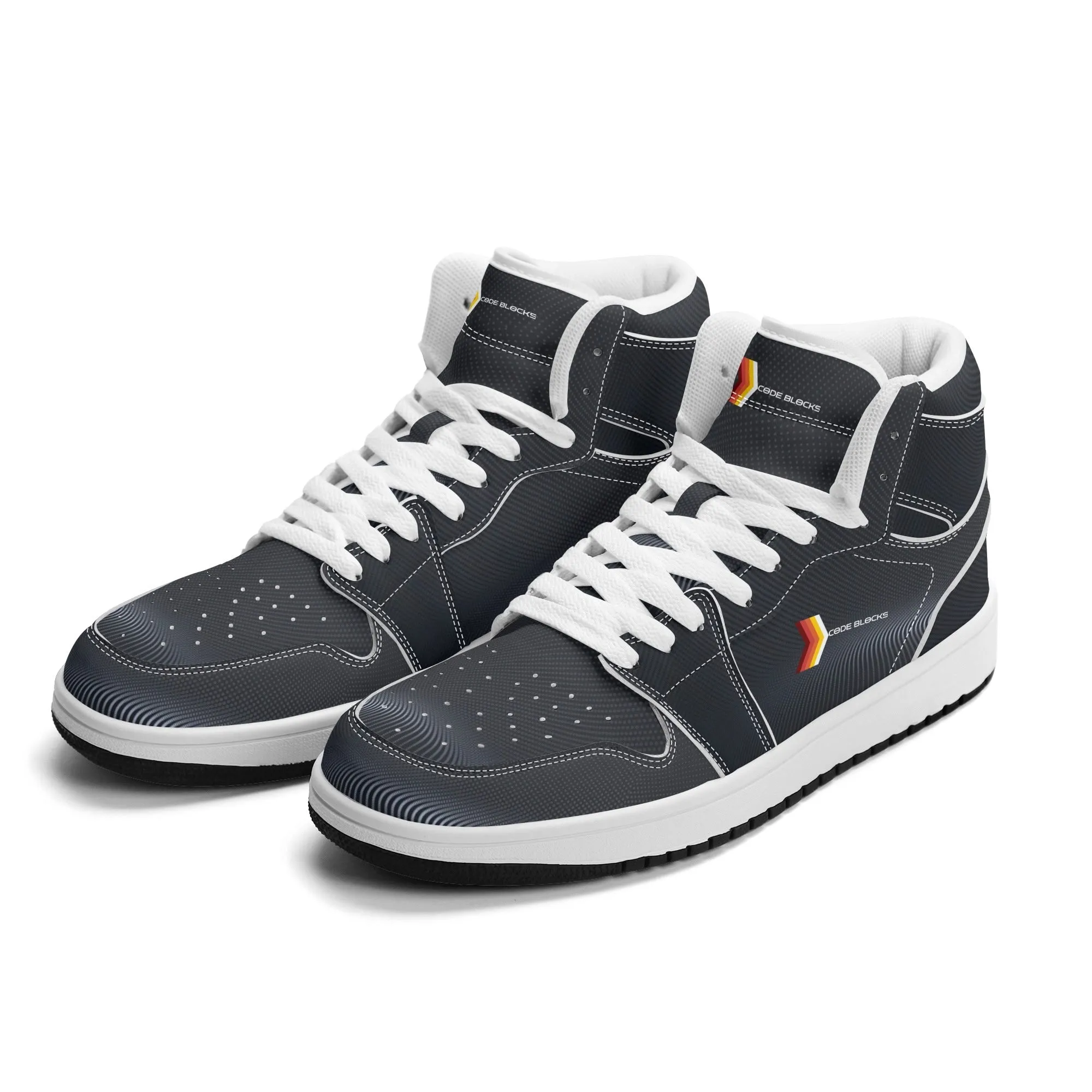 Mens Premium High Top Leather Sneakers
