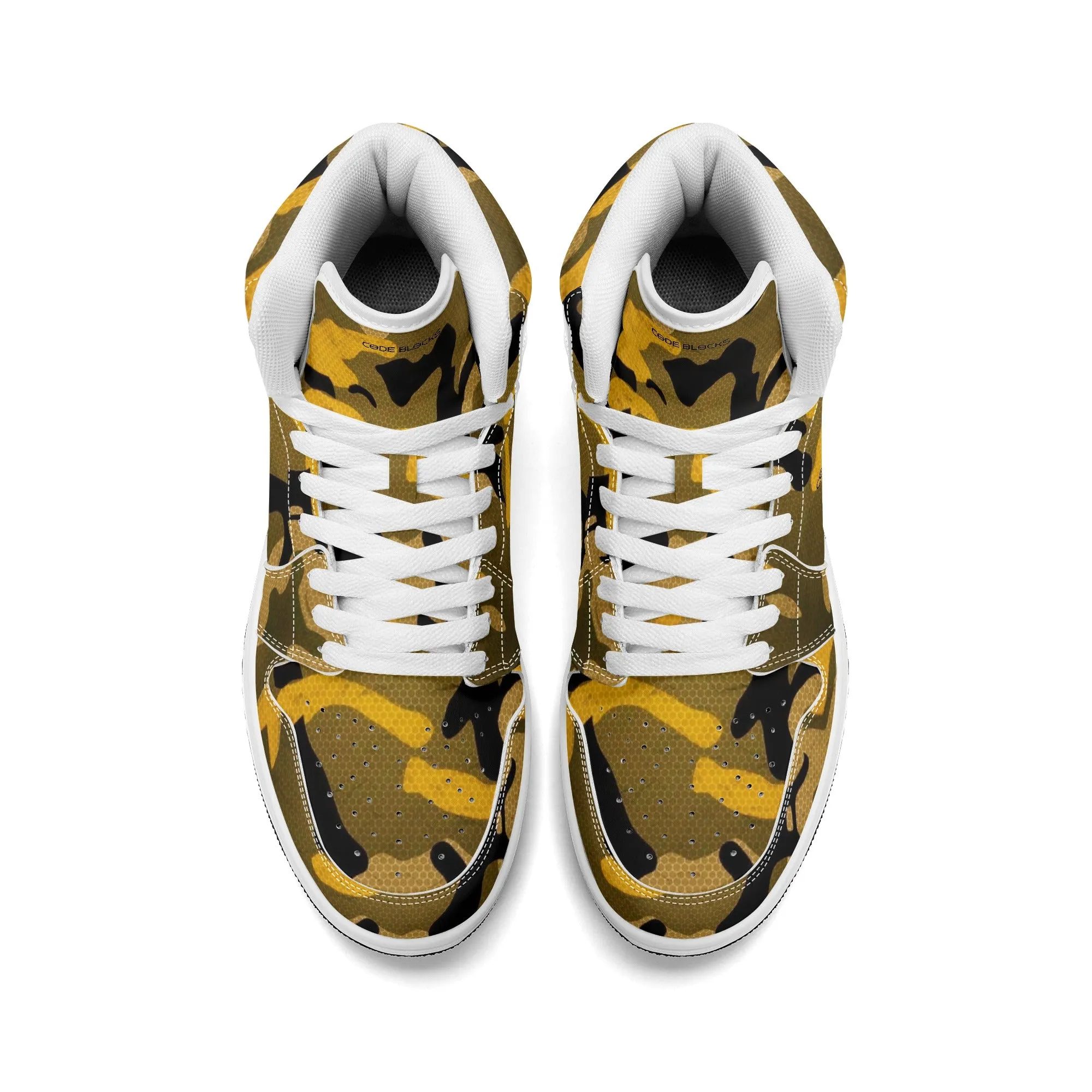 Mens Premium High Top Leather Sneakers