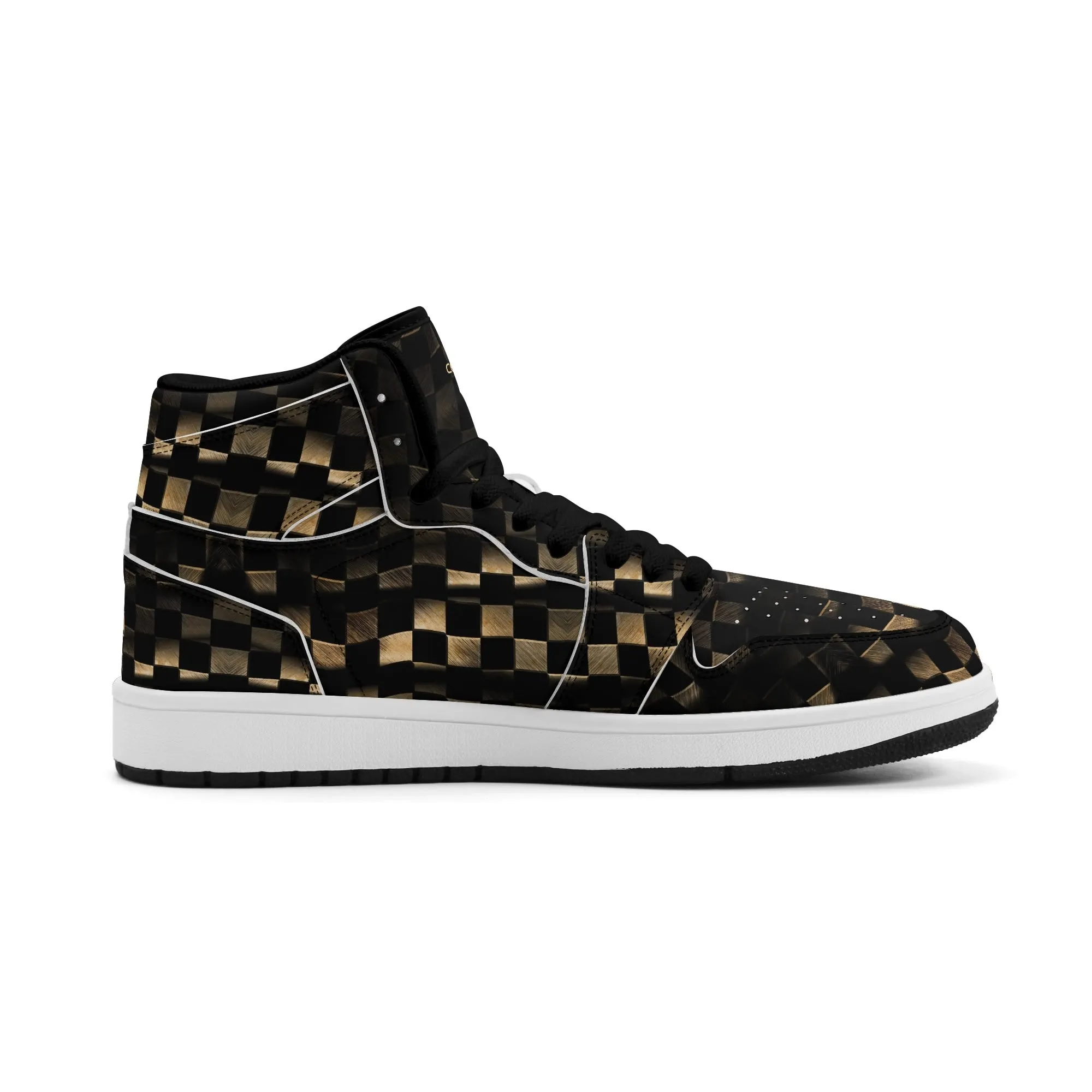 Mens Premium High Top Leather Sneakers
