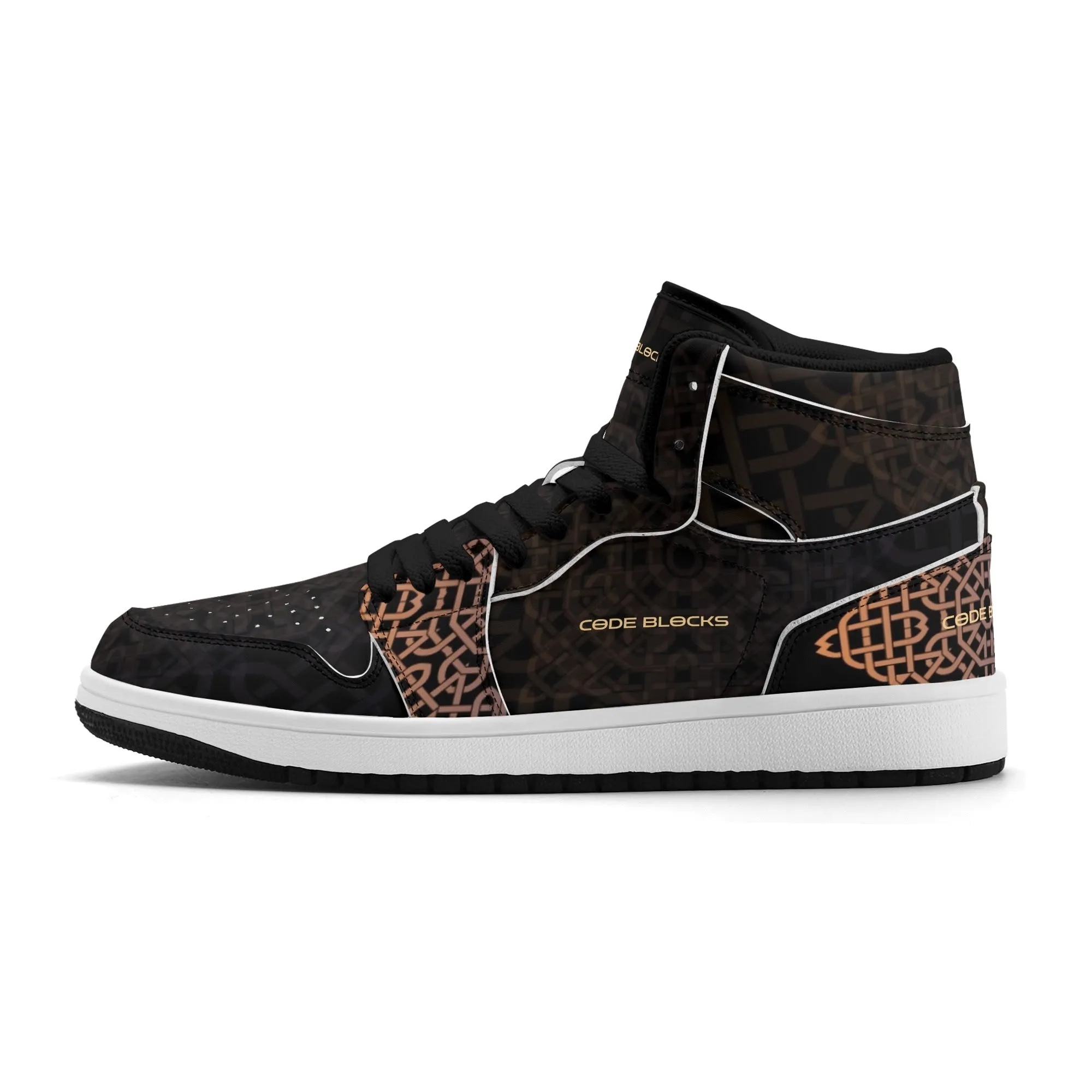 Mens Premium High Top Leather Sneakers