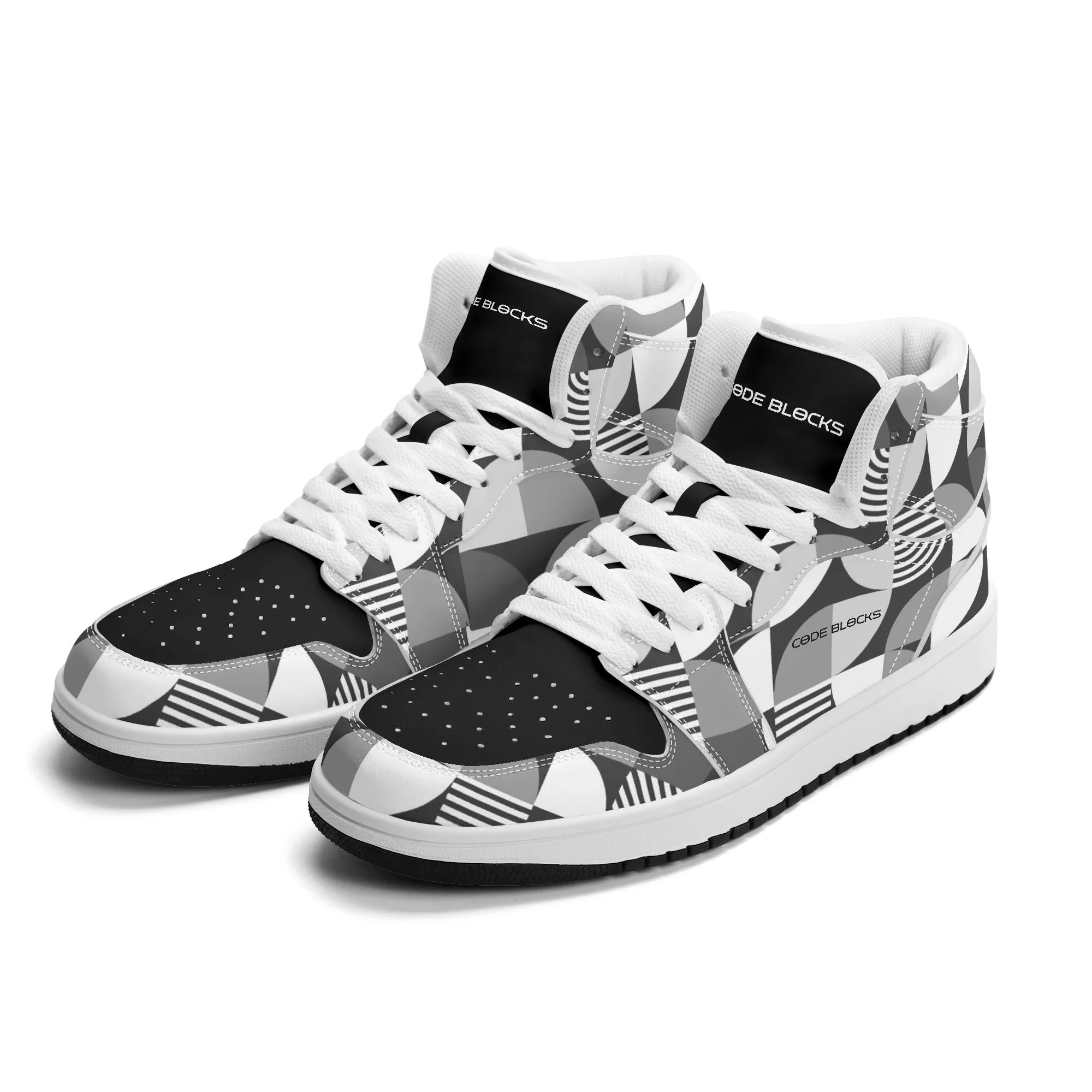 Mens Premium High Top Leather Sneakers