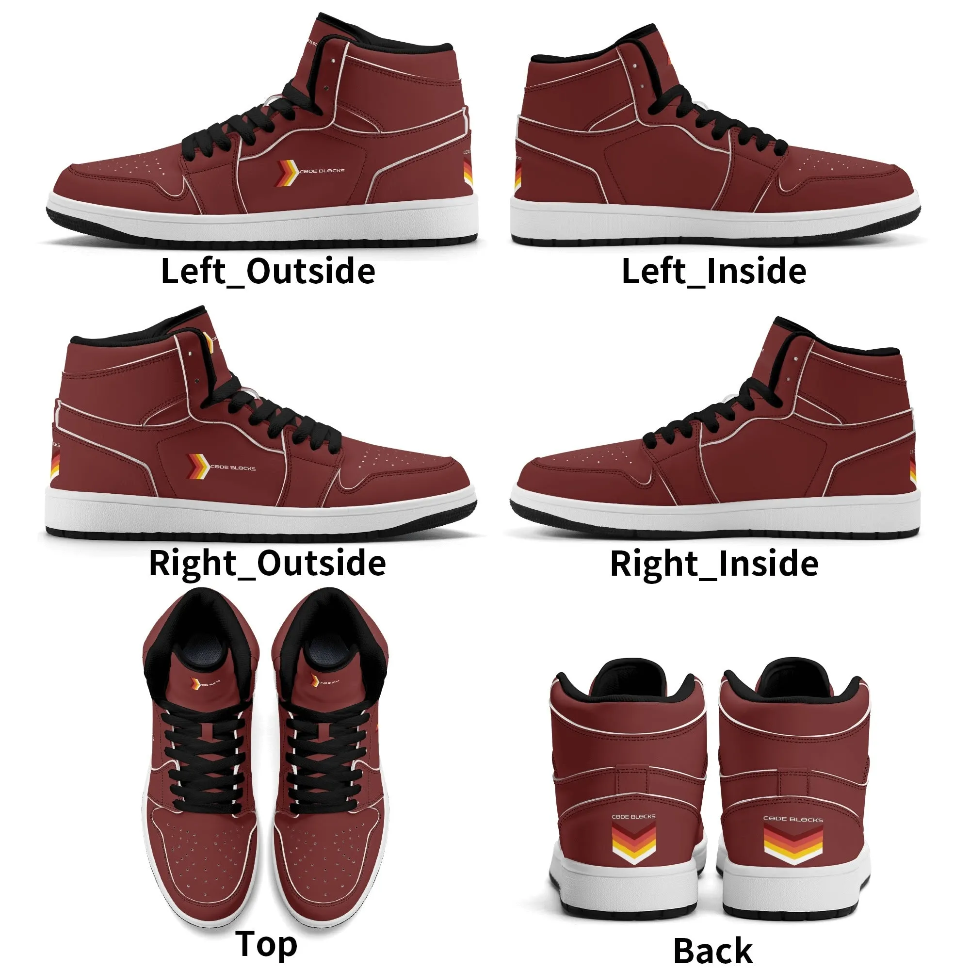 Mens Premium High Top Leather Sneakers