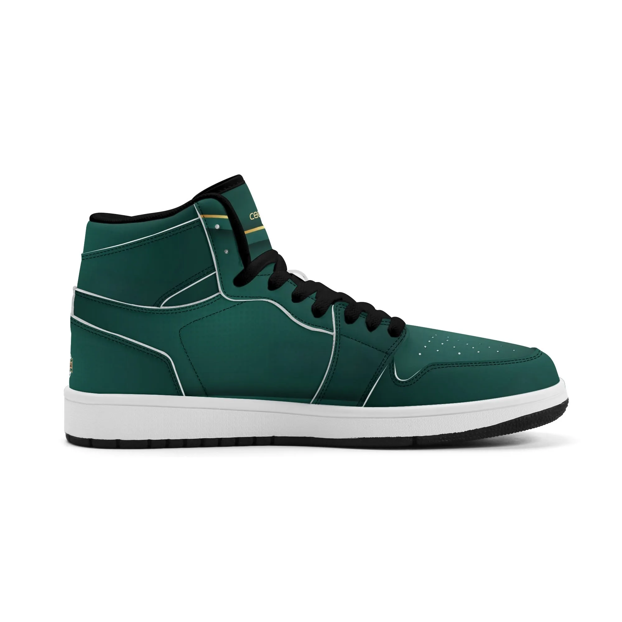 Mens Premium High Top Leather Sneakers