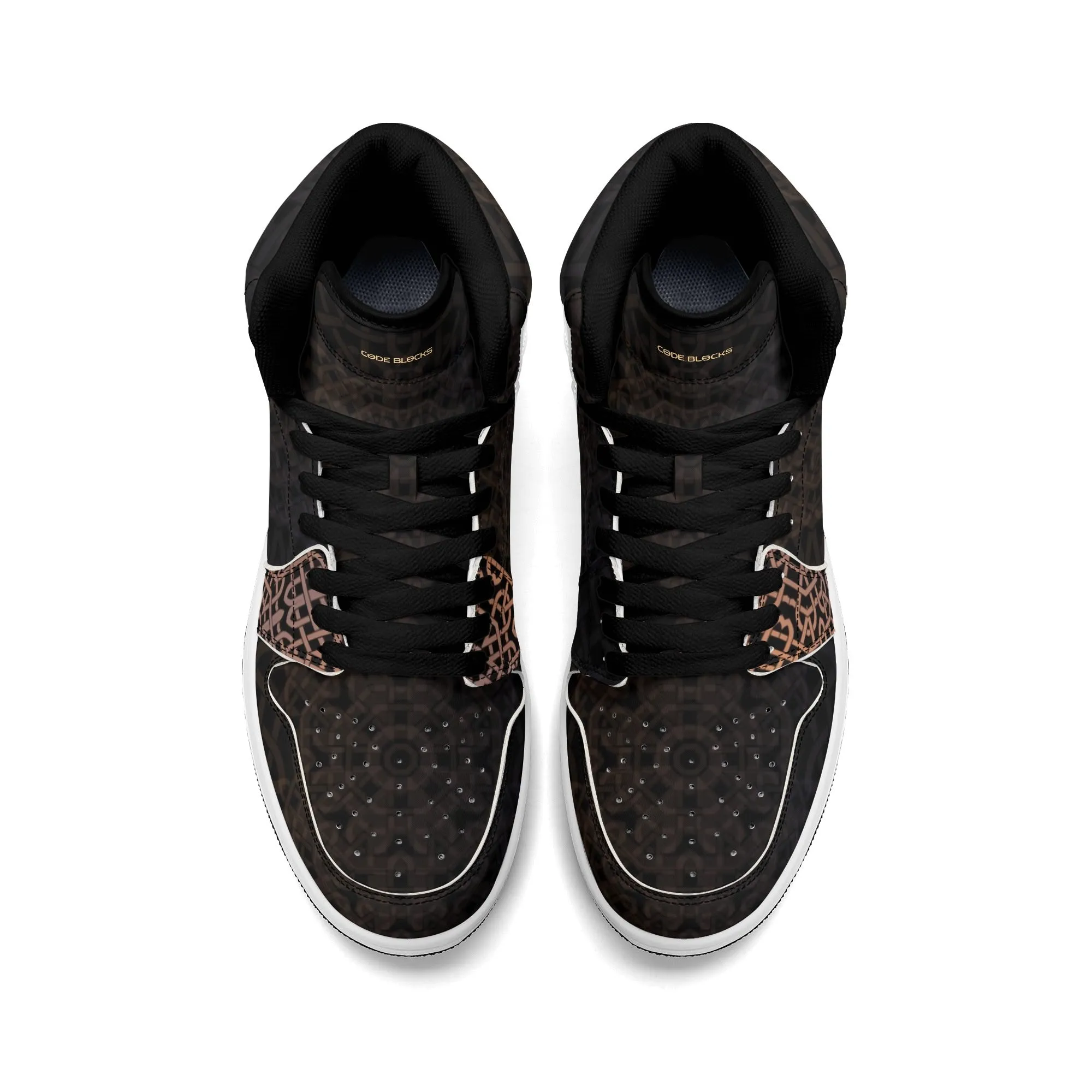 Mens Premium High Top Leather Sneakers