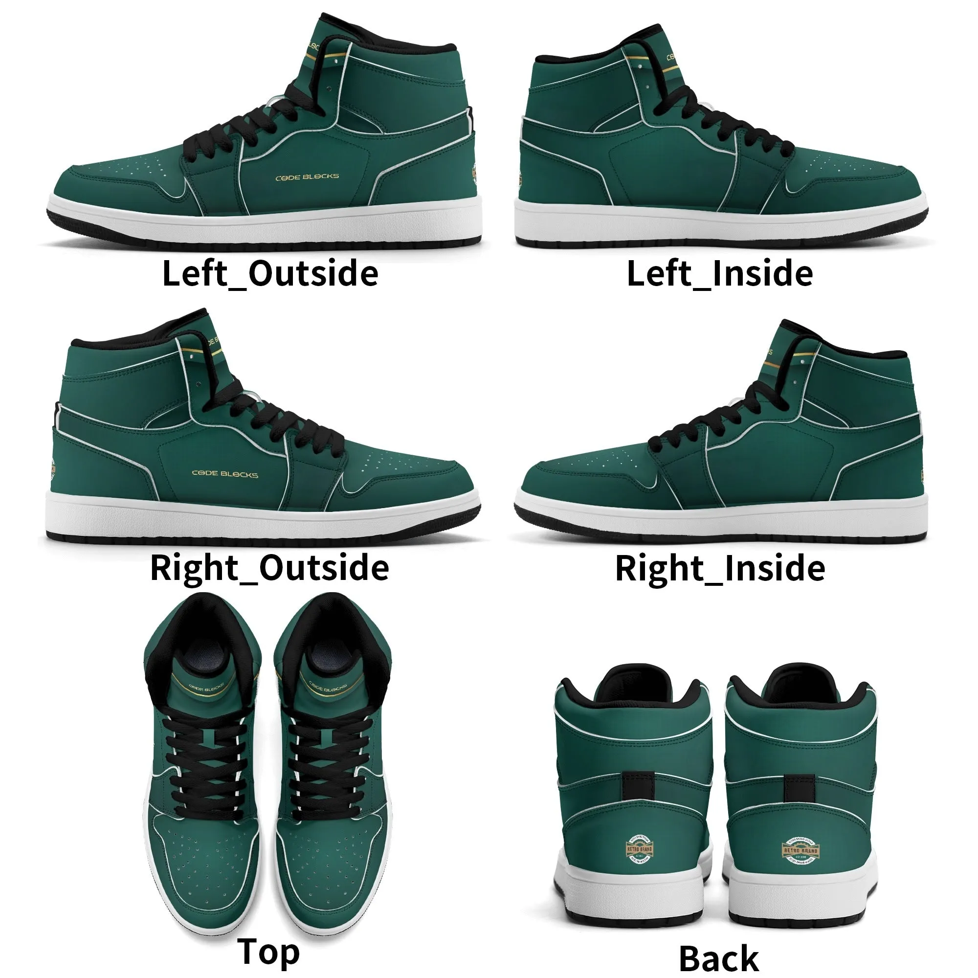 Mens Premium High Top Leather Sneakers