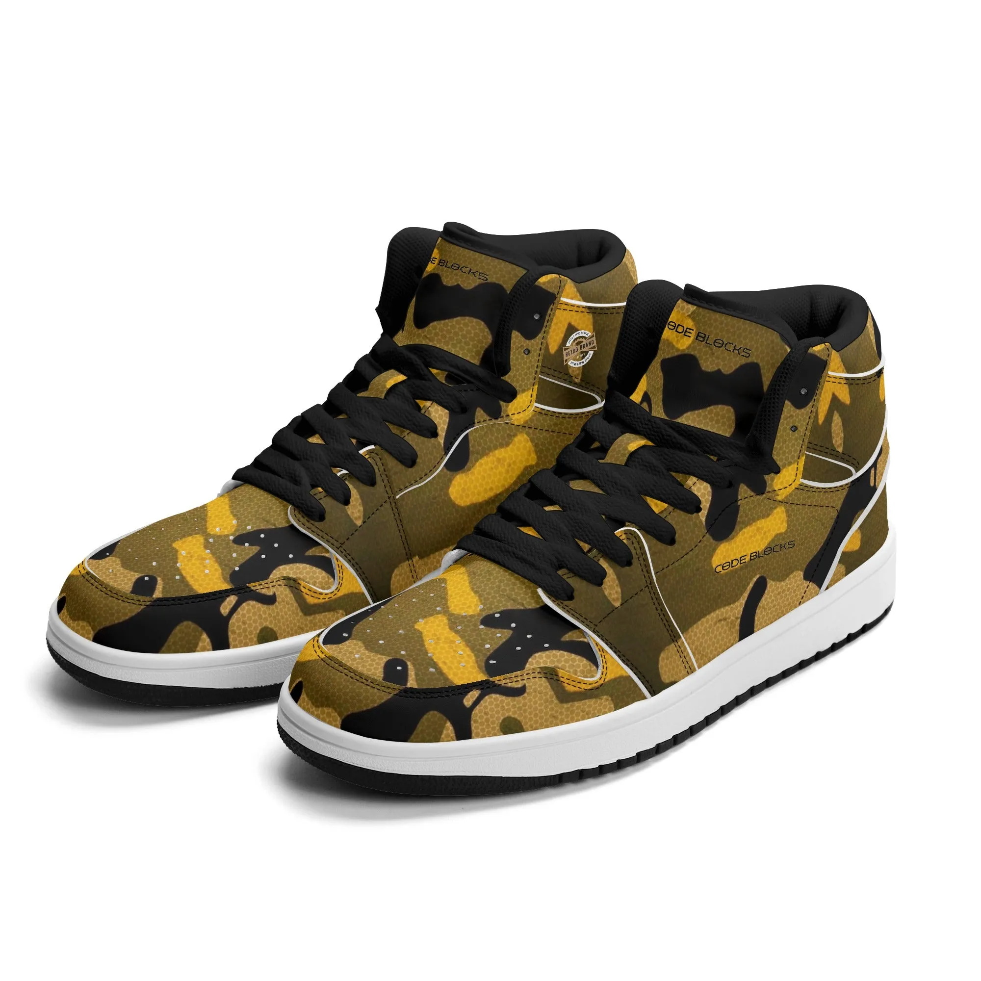 Mens Premium High Top Leather Sneakers