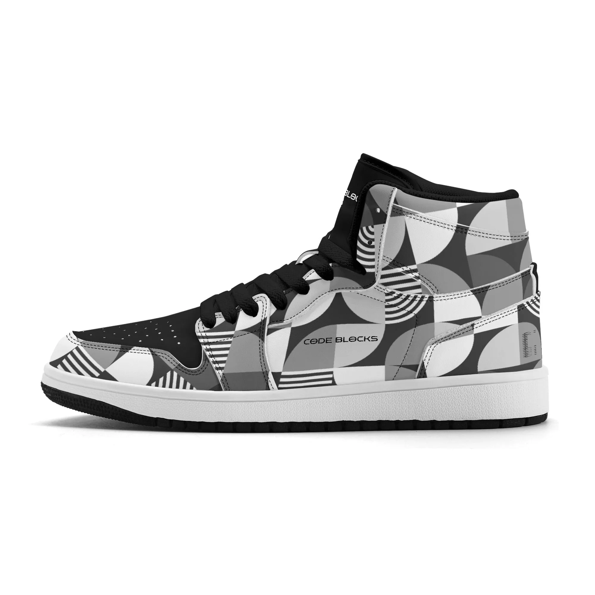 Mens Premium High Top Leather Sneakers