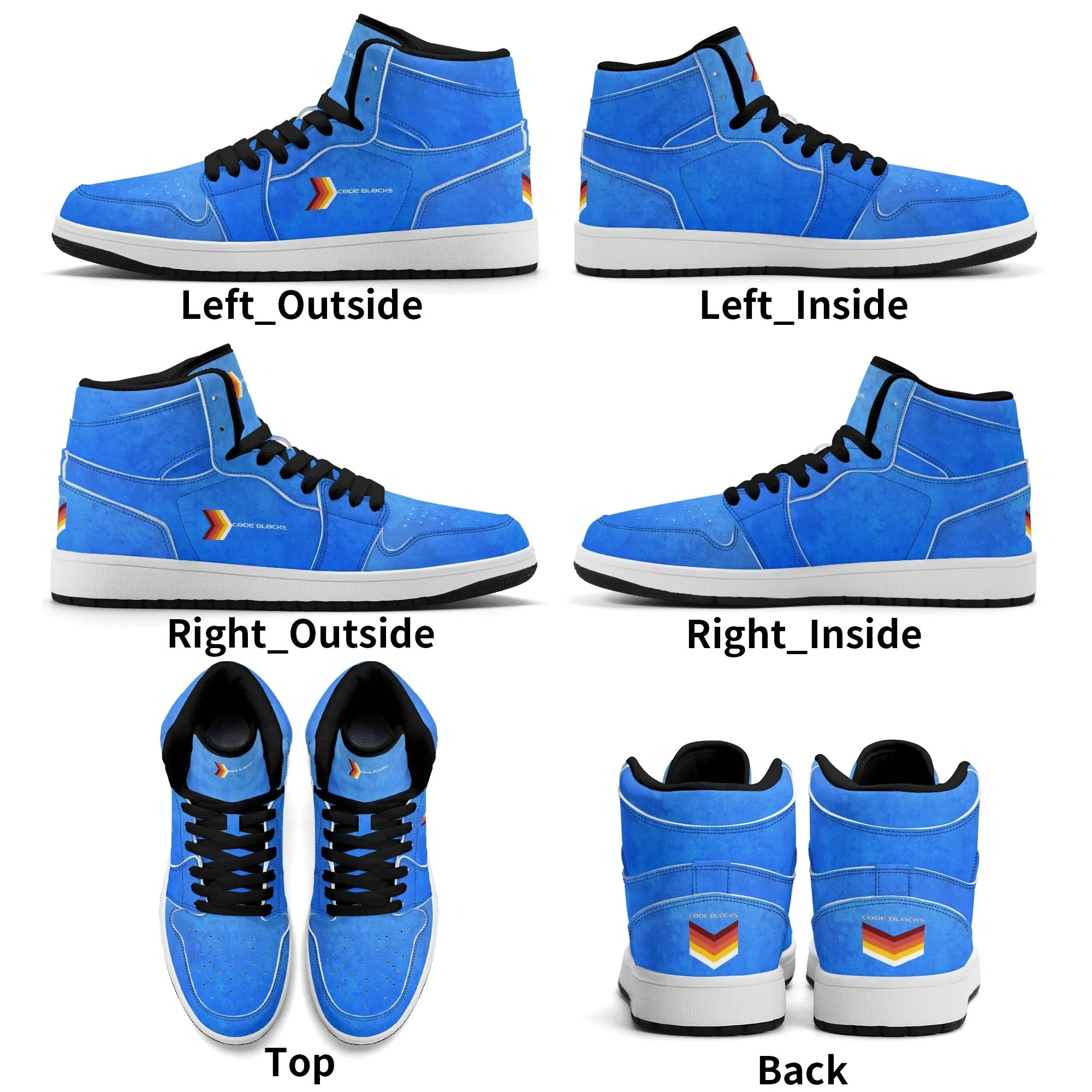 Mens Premium High Top Leather Sneakers