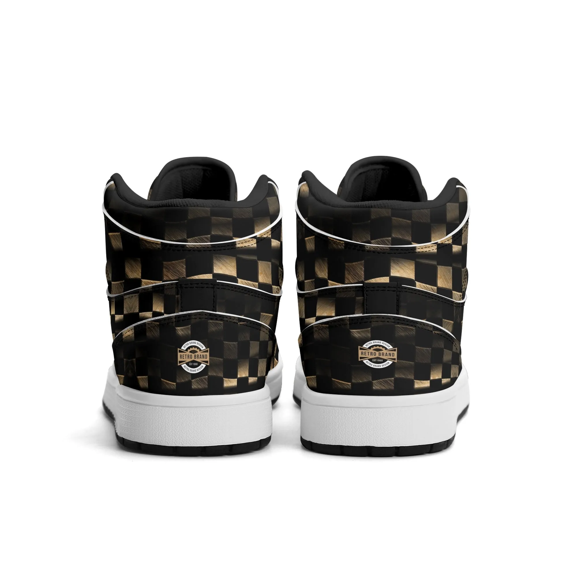 Mens Premium High Top Leather Sneakers
