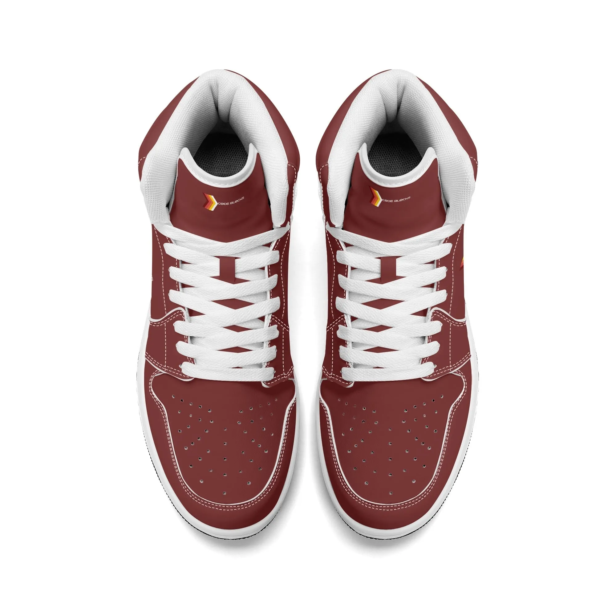 Mens Premium High Top Leather Sneakers